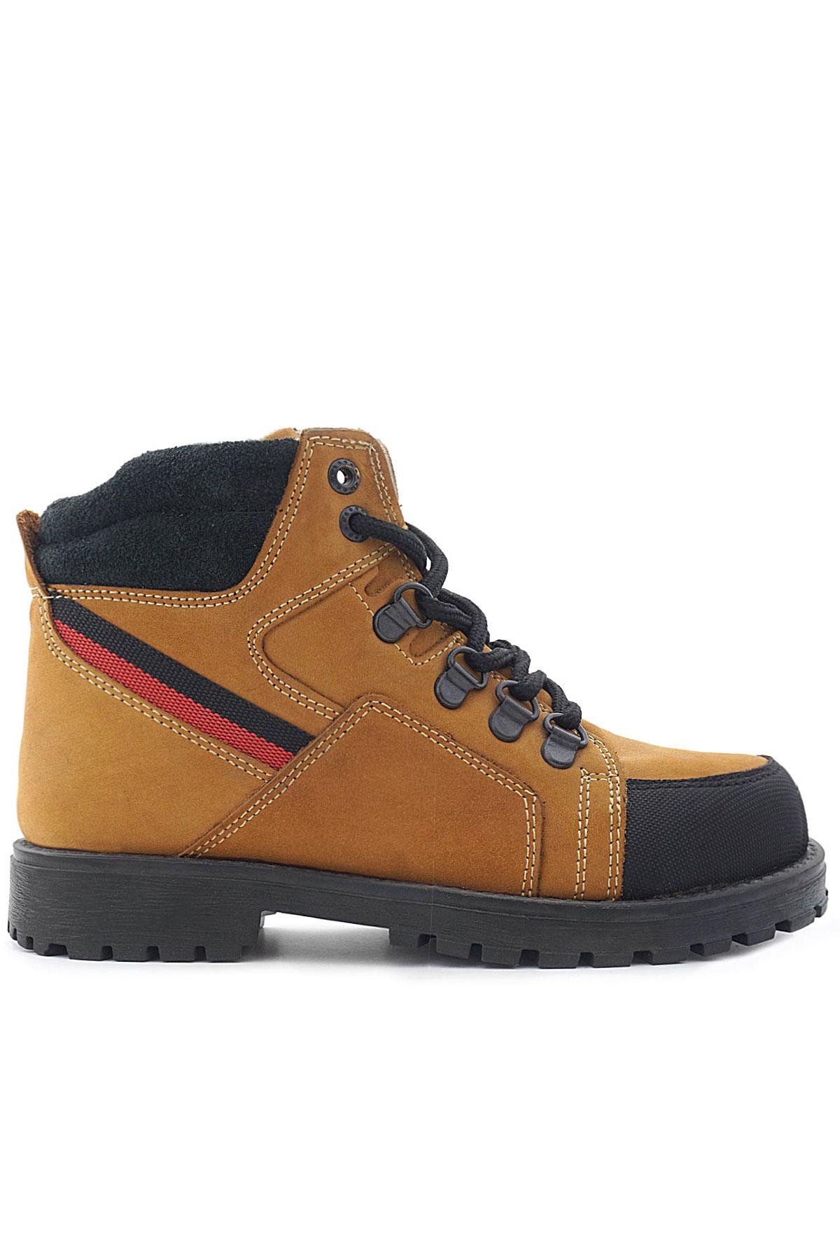 Hakiki Deri Sarı Bağcıklı Fermuarlı Çocuk Bot - Görsel 3