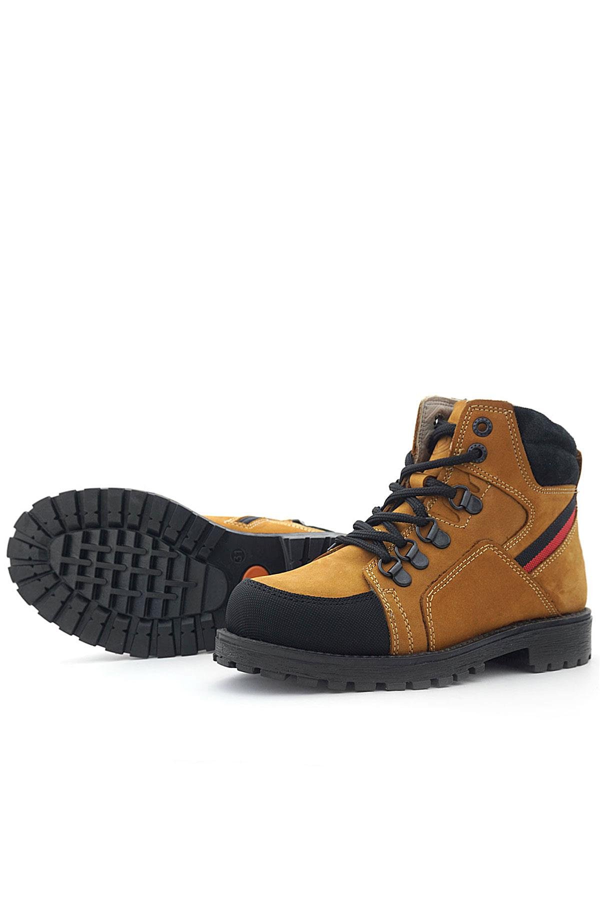 Hakiki Deri Sarı Bağcıklı Fermuarlı Çocuk Bot - Görsel 7