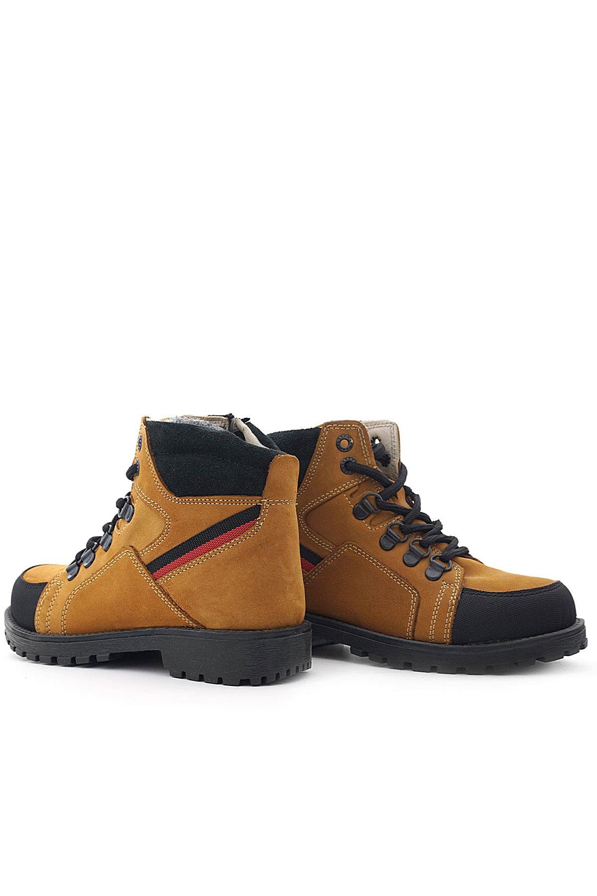 Hakiki Deri Sarı Bağcıklı Fermuarlı Çocuk Bot - Görsel 9