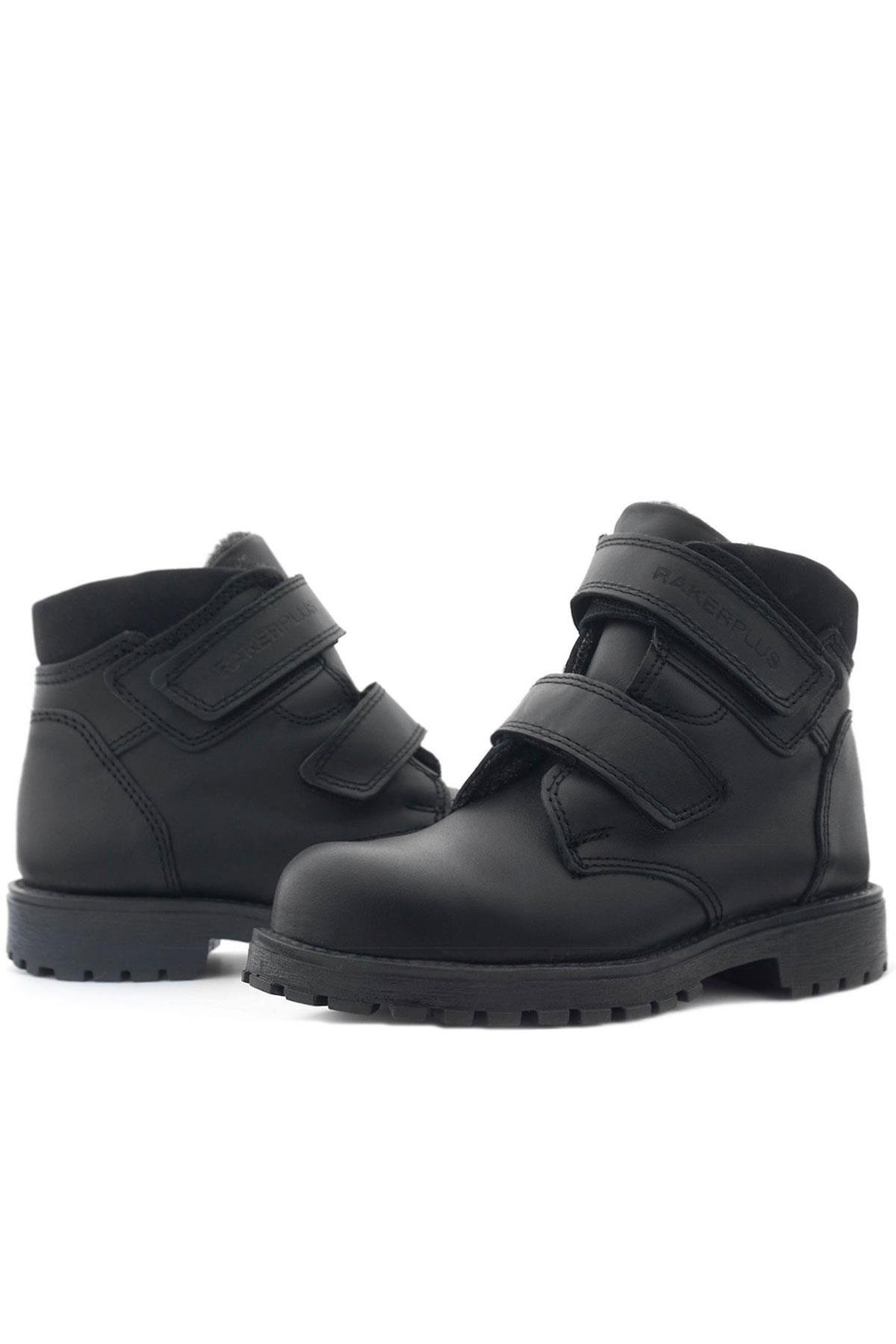 Sentor Hakiki Deri Yünlü Siyah Cırtlı Çocuk Bot - Görsel 9