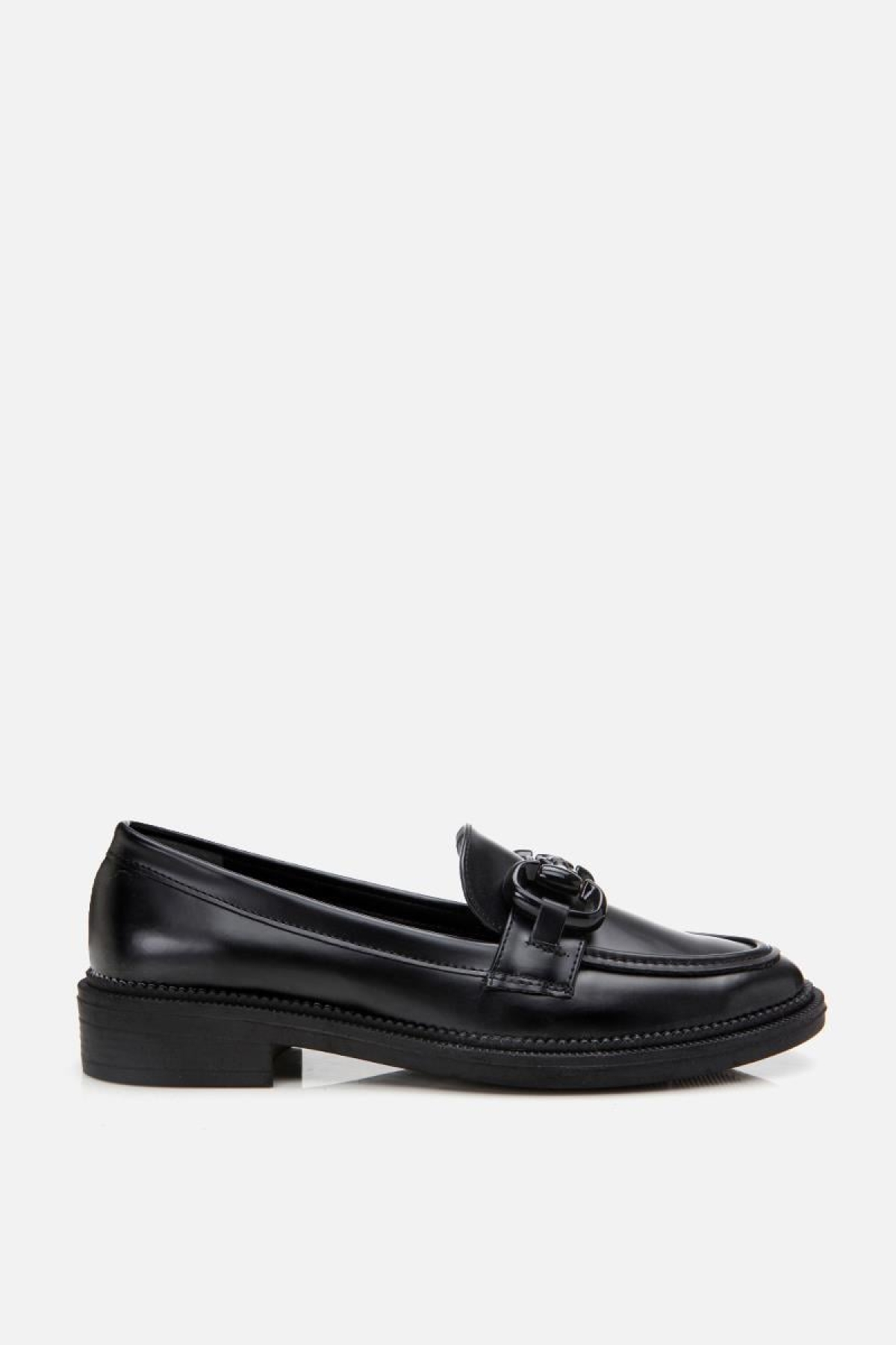 Kadın Siyah Tokalı Klasik Loafer - Görsel 5