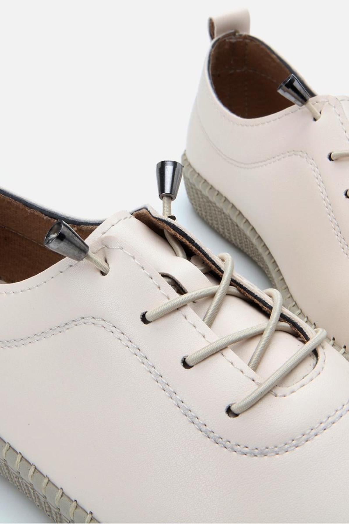 Kadın Bej Esnek Tabanlı Comfort Düz Ayakkabı - Görsel 6