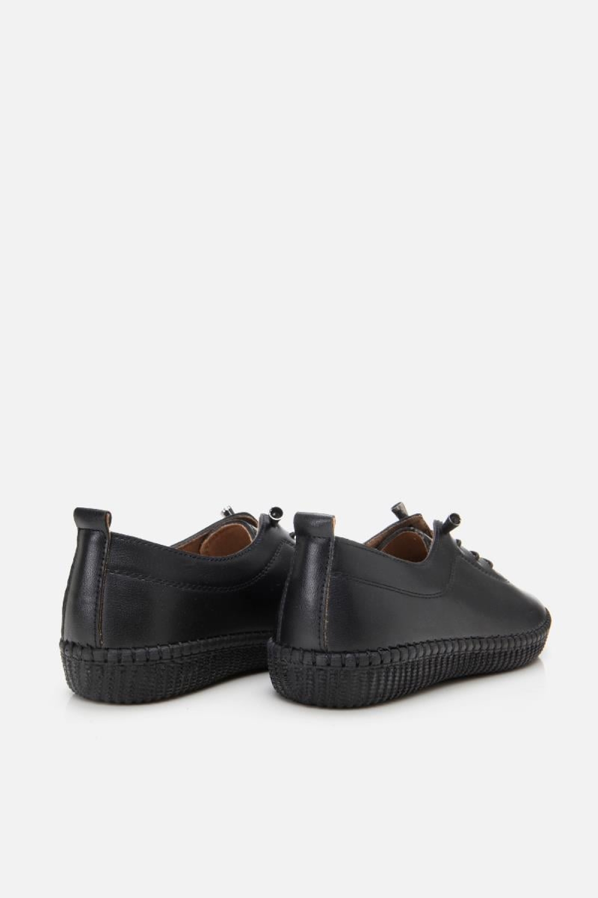 Kadın Siyah Esnek Tabanlı Comfort Düz Ayakkabı - Görsel 9