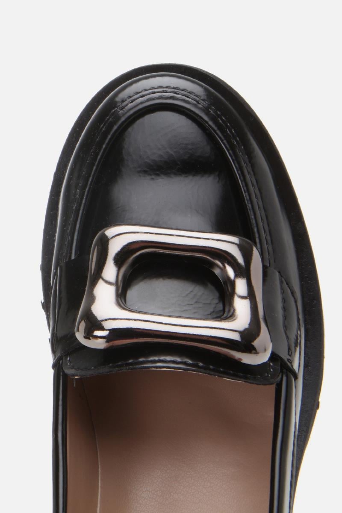 Kadın Rugan Siyah Tokalı Şık Günlük Loafer - Görsel 5