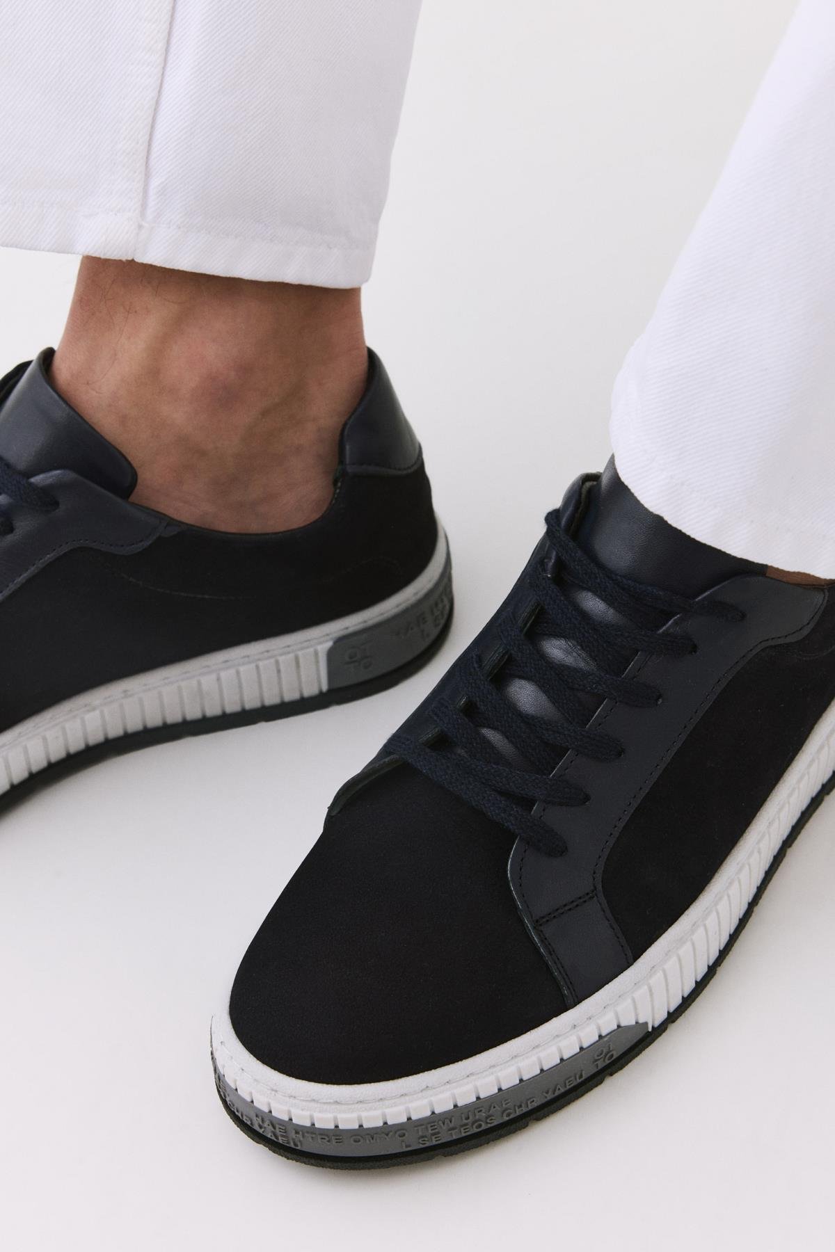 Erkek Nubuk Deri Lacivert Günlük Ayakkabı - Görsel 4