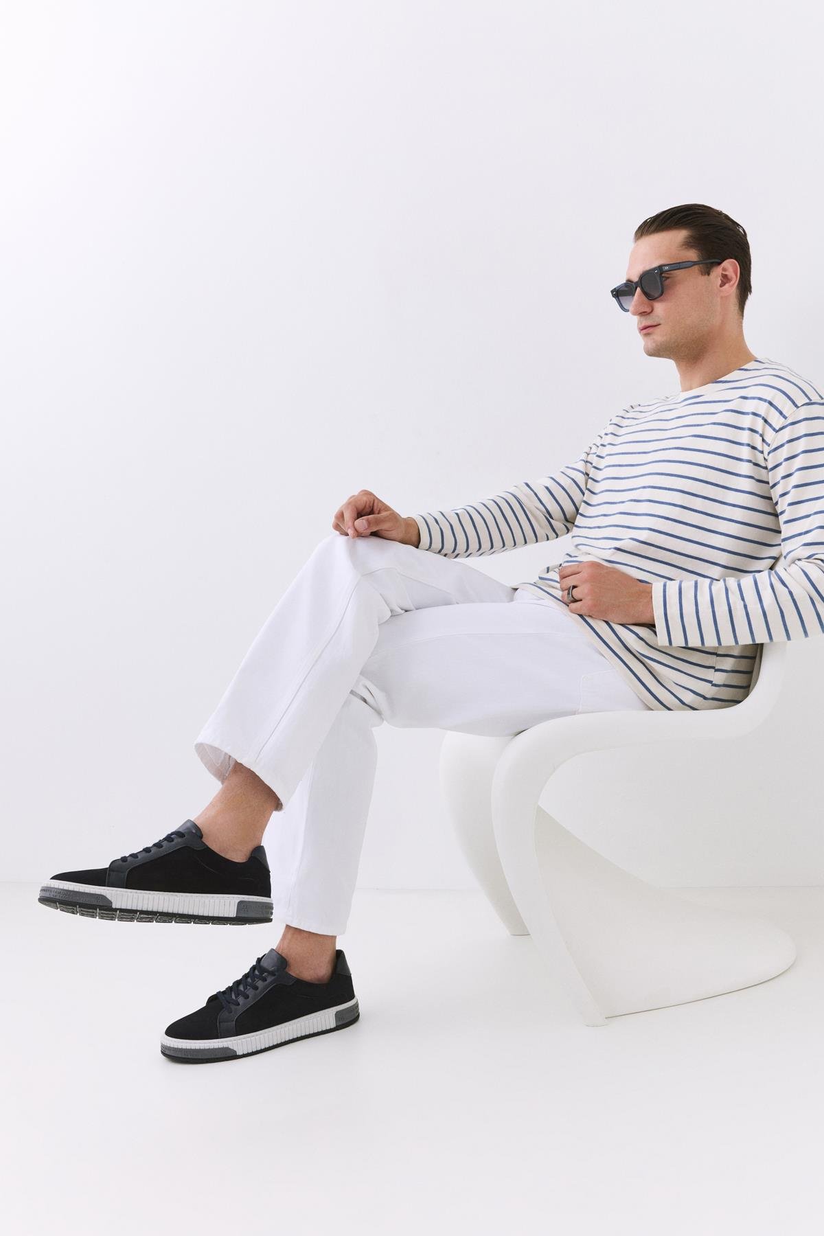 Erkek Nubuk Deri Lacivert Günlük Ayakkabı - Görsel 5