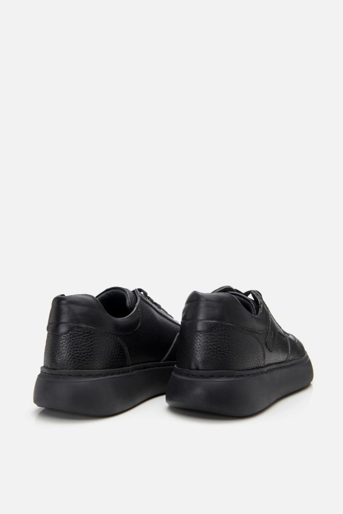 Erkek Deri Siyah Hafif Tabanlı Spor Ayakkabı - Görsel 3