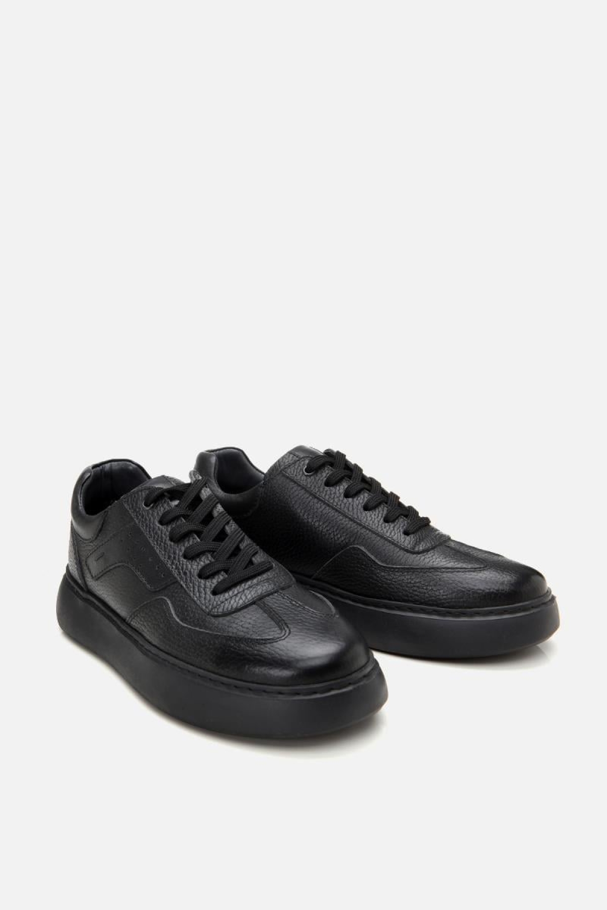 Erkek Deri Siyah Hafif Tabanlı Spor Ayakkabı - Görsel 7