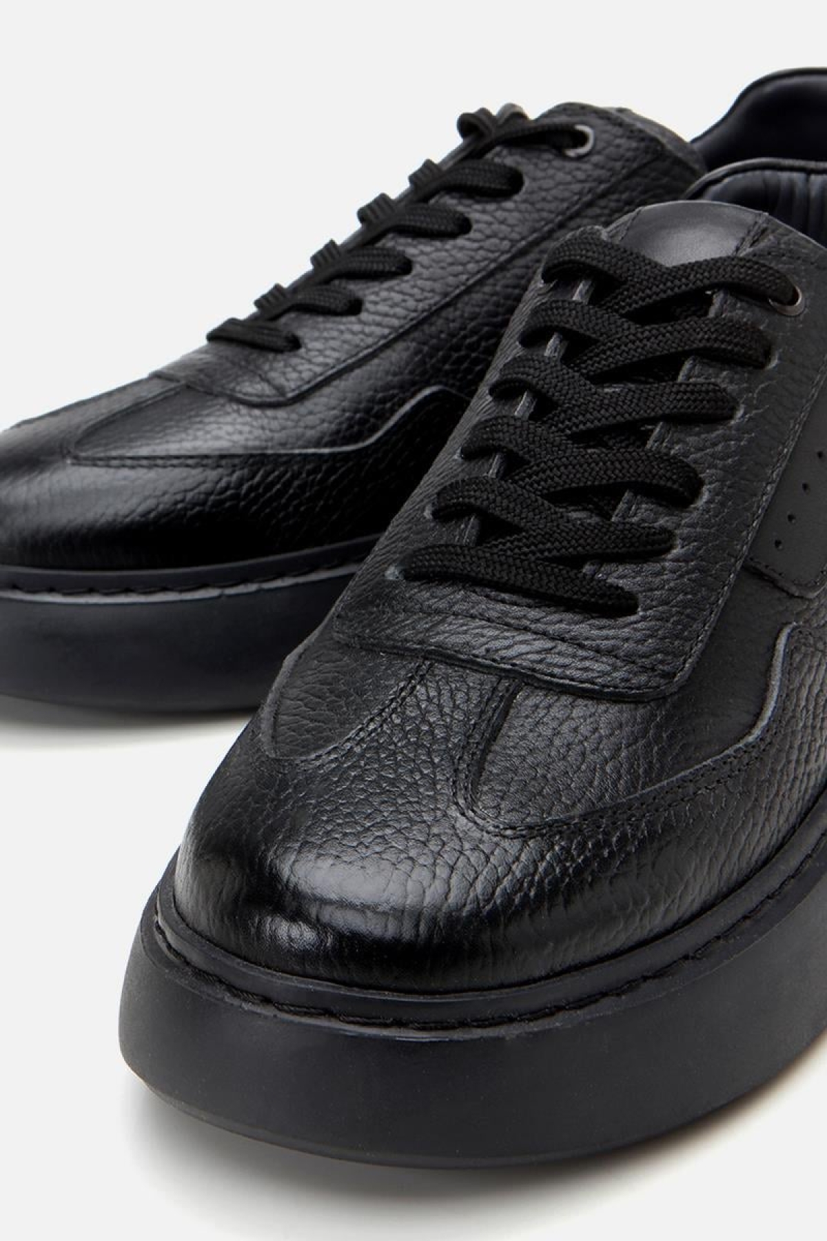 Erkek Deri Siyah Hafif Tabanlı Spor Ayakkabı - Görsel 8
