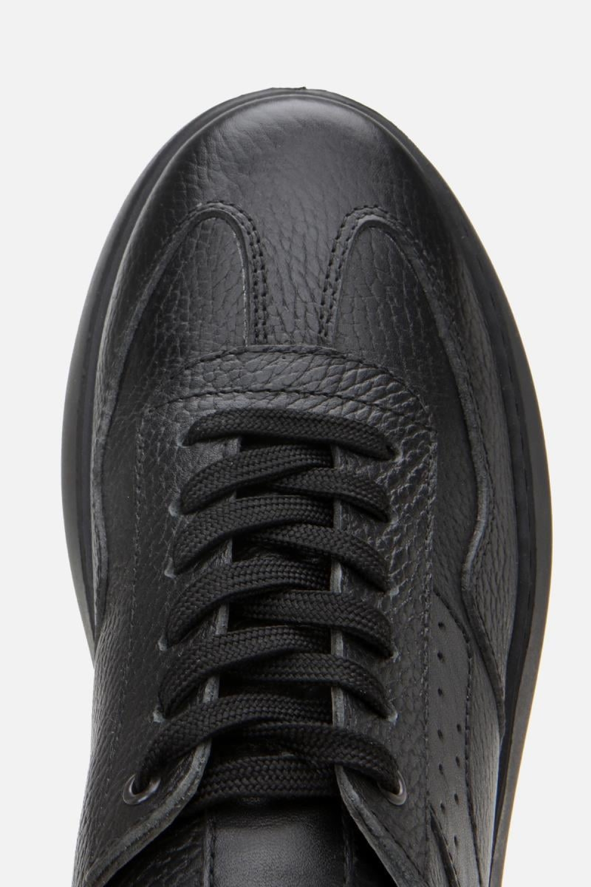 Erkek Deri Siyah Hafif Tabanlı Spor Ayakkabı - Görsel 9