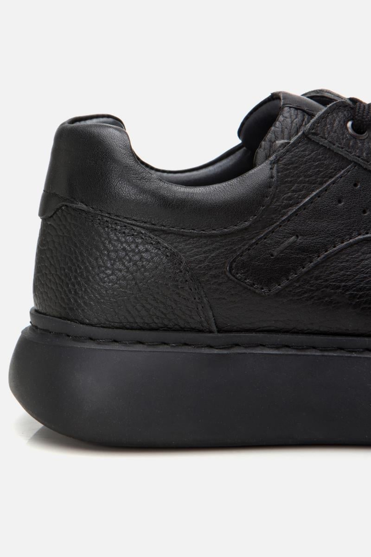 Erkek Deri Siyah Hafif Tabanlı Spor Ayakkabı - Görsel 10