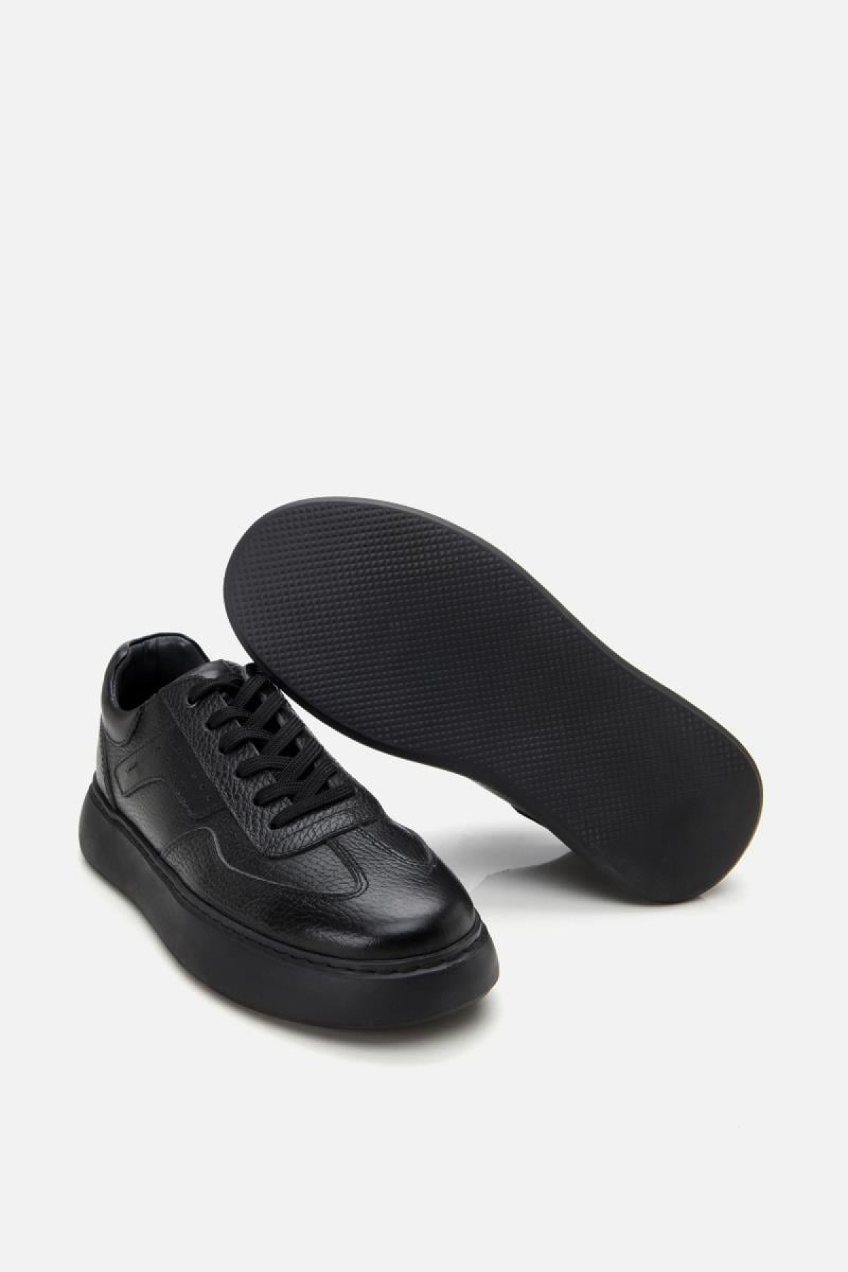 Erkek Deri Siyah Hafif Tabanlı Spor Ayakkabı - Görsel 11