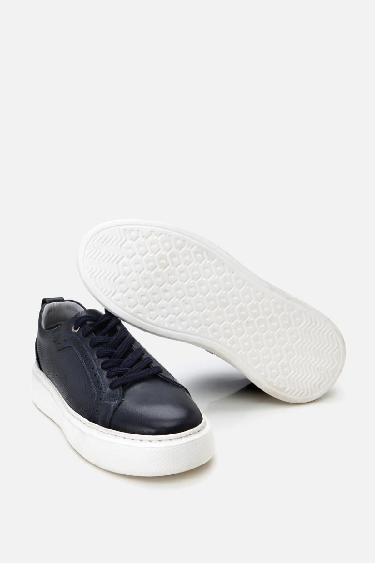 Erkek Deri Lacivert Hafif Tabanlı Spor Ayakkabı - Görsel 10