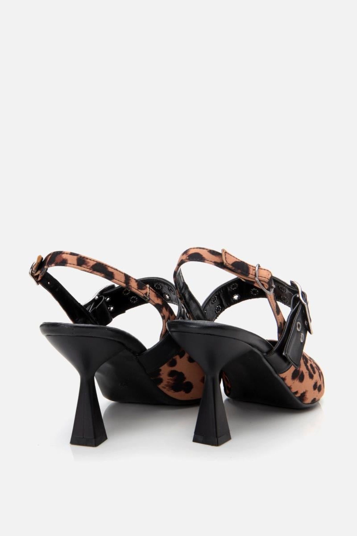 Kadın Taba Leopar Desenli Kemerli Stiletto - Görsel 3