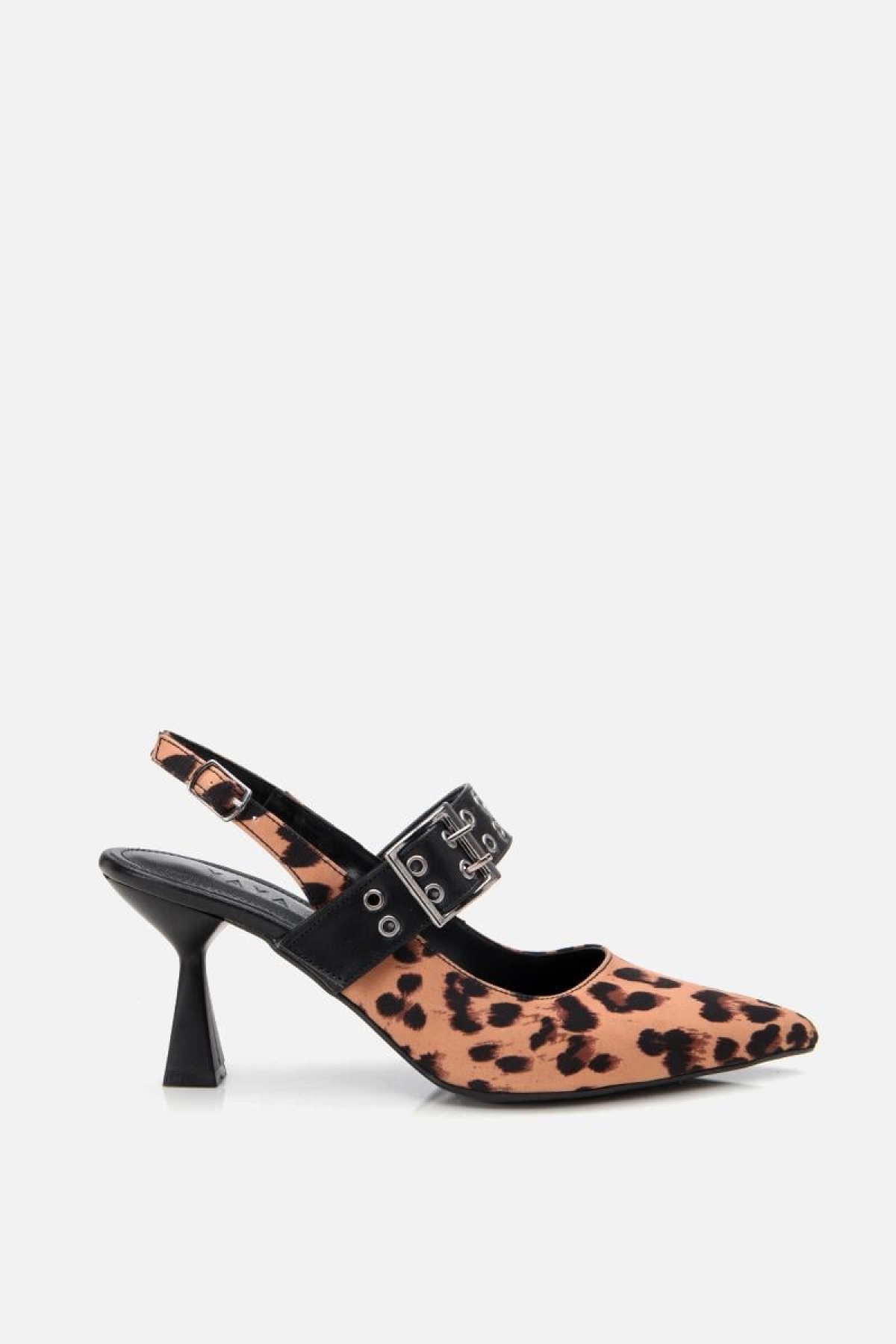 Kadın Taba Leopar Desenli Kemerli Stiletto - Görsel 6