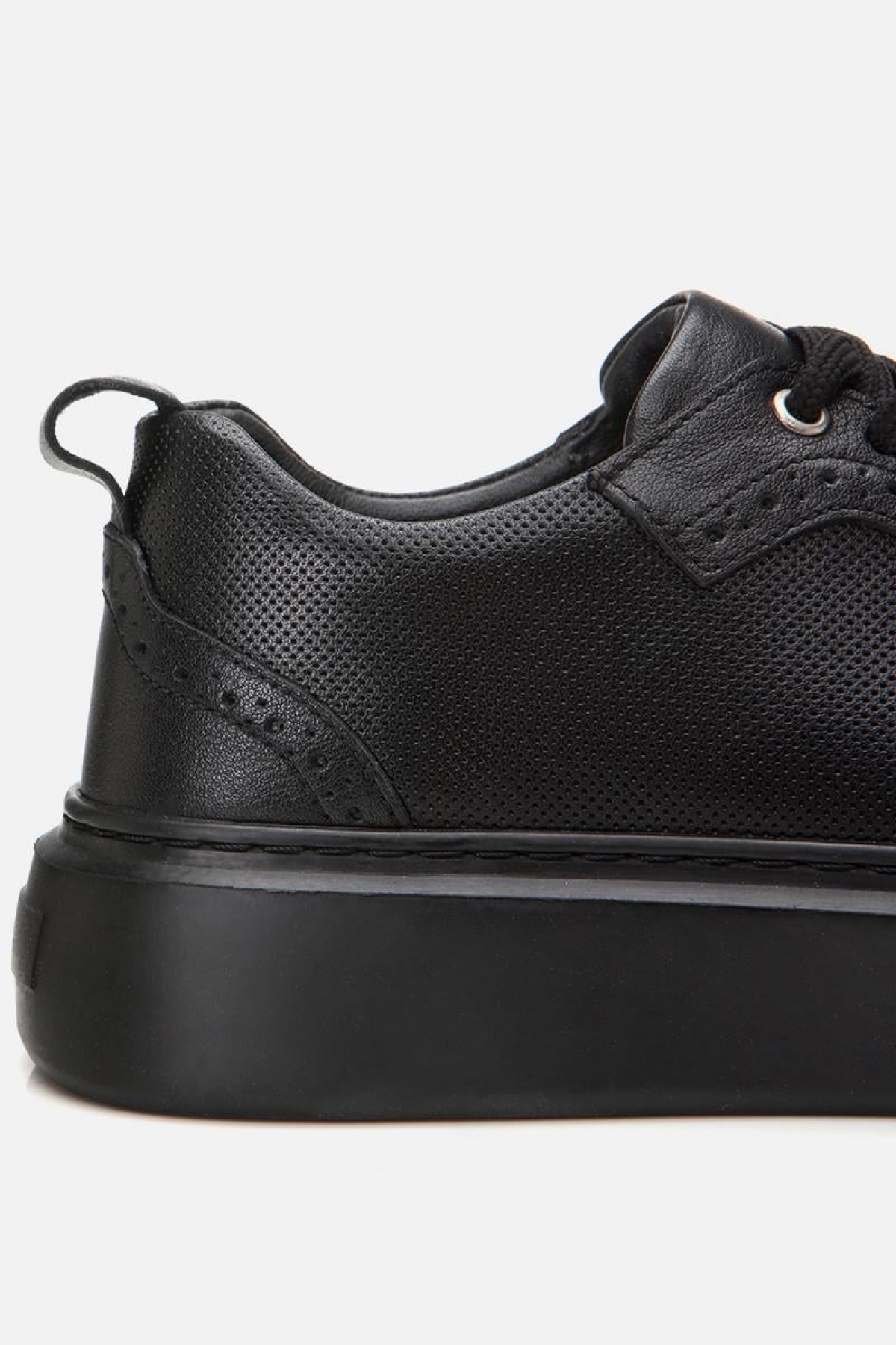 Erkek Deri Siyah Hafif Tabanlı Spor Ayakkabı - Görsel 8