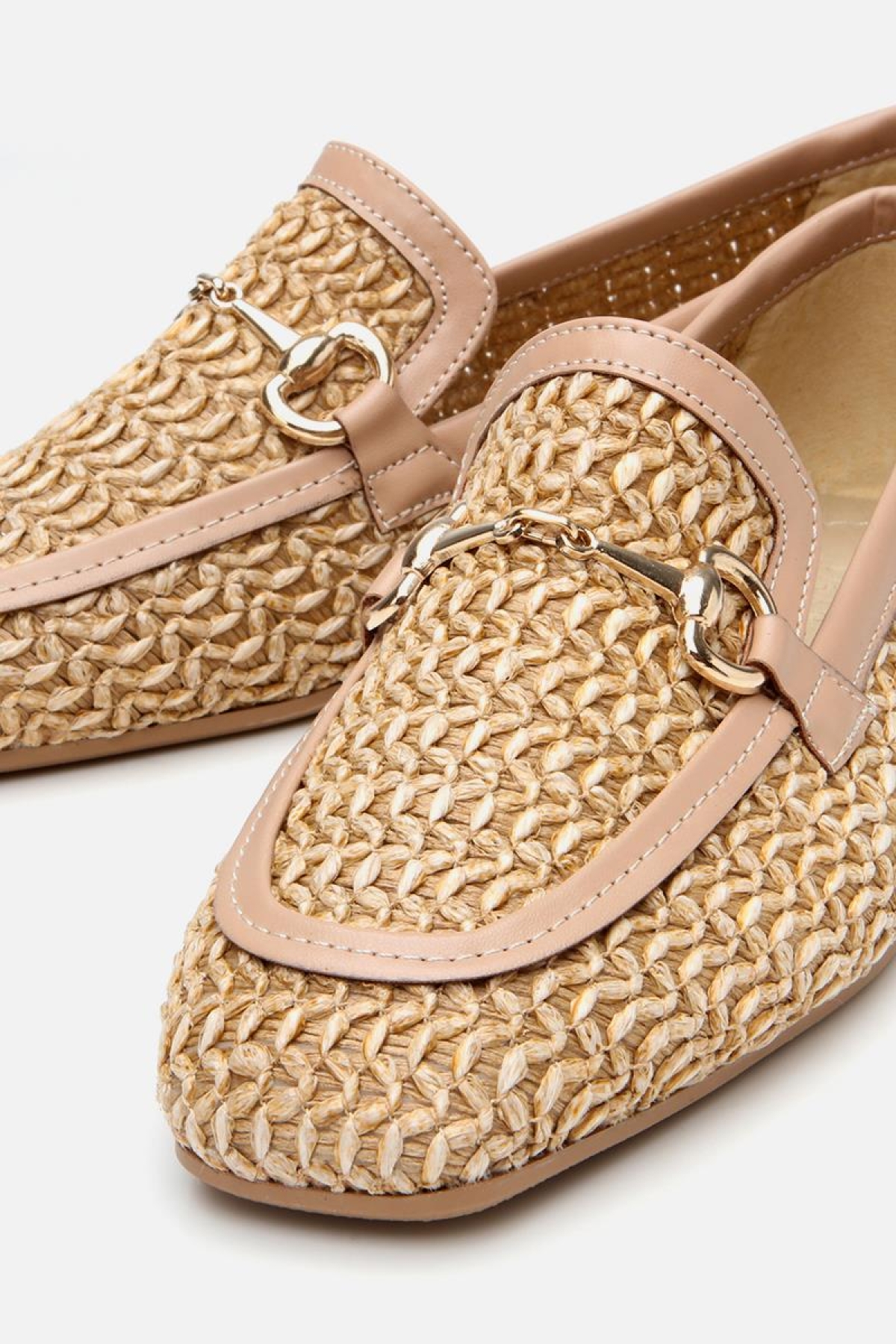 Kadın Bej Hasır Detaylı Tokalı Loafer - Görsel 4