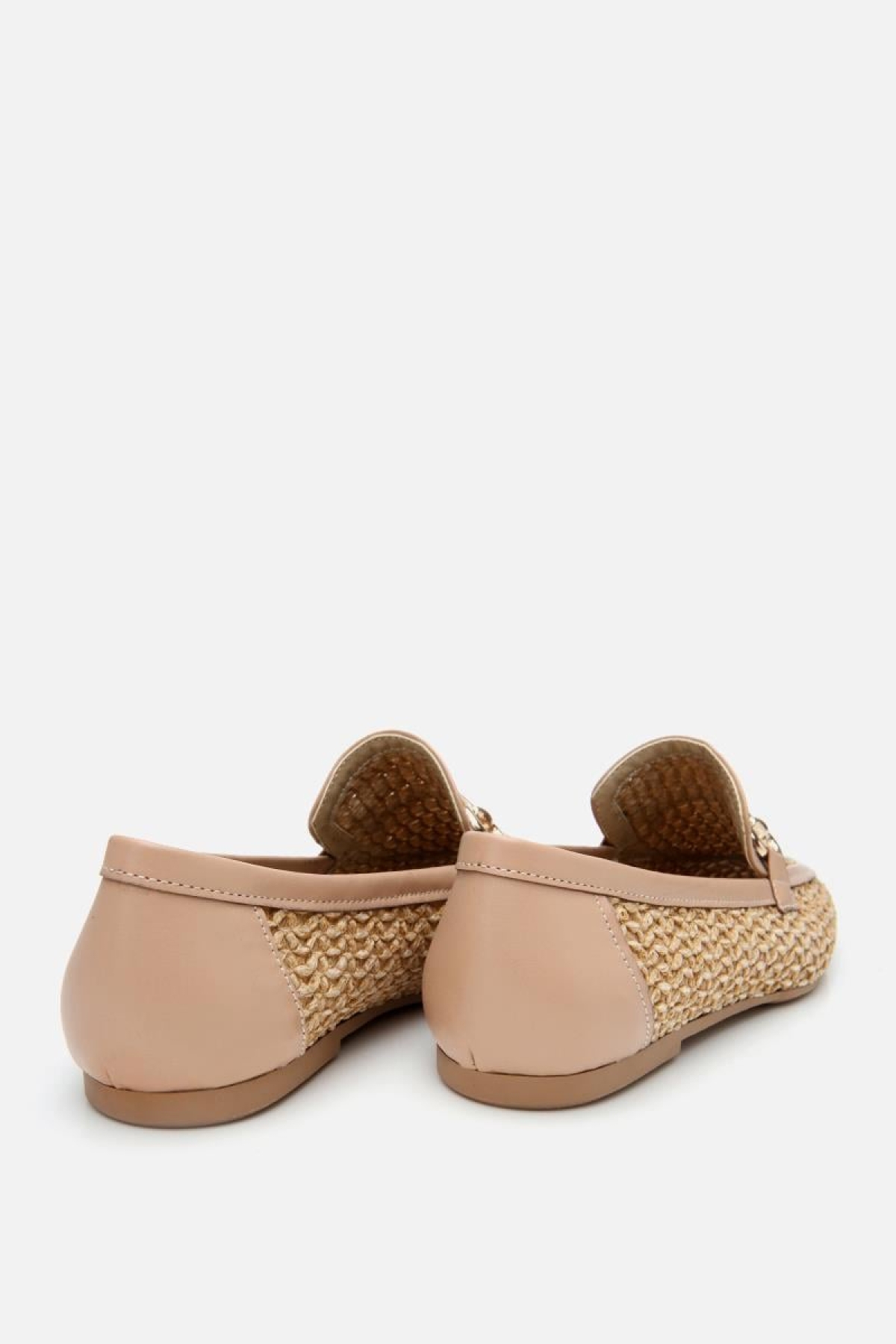 Kadın Bej Hasır Detaylı Tokalı Loafer - Görsel 7
