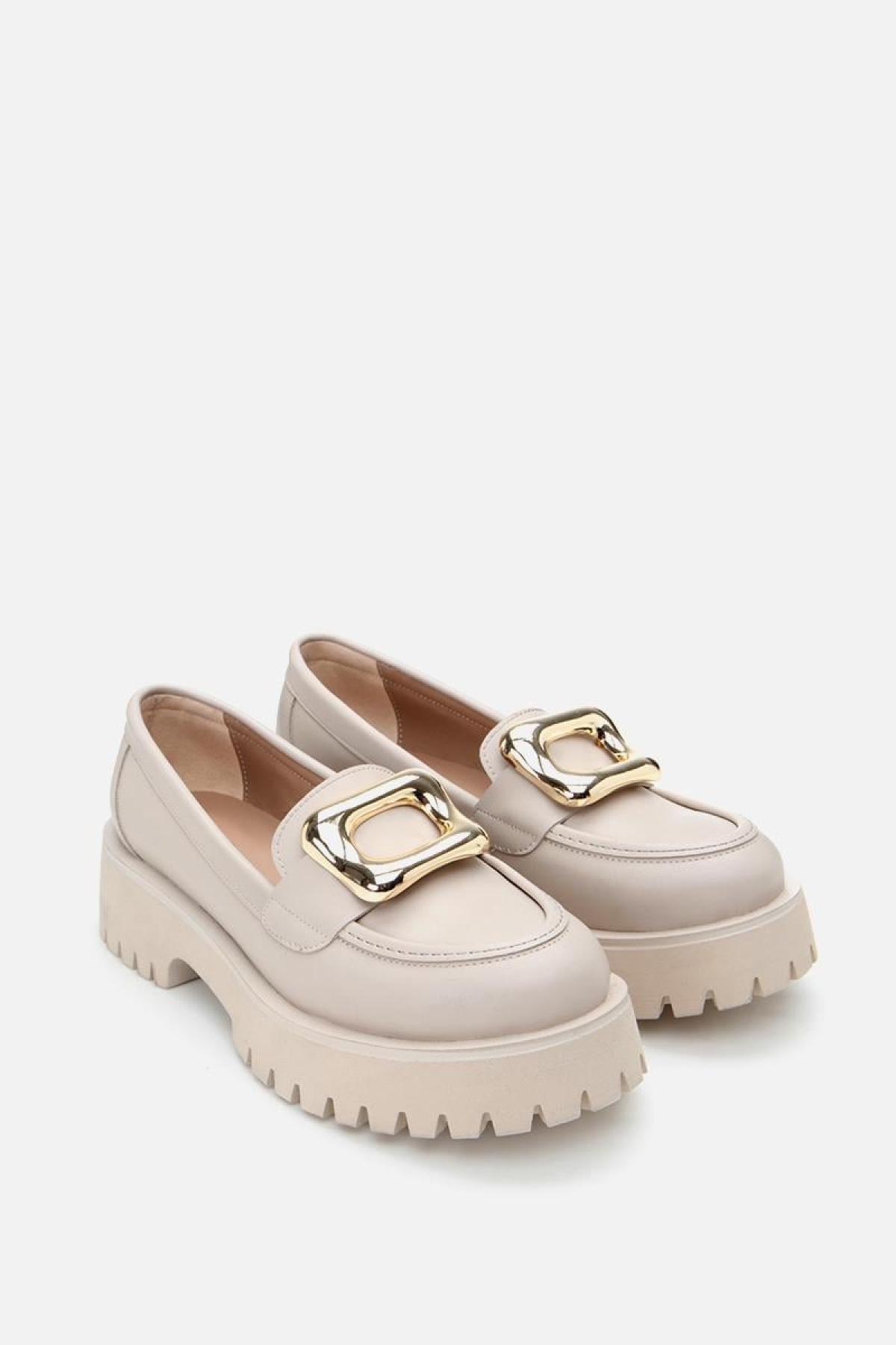 Kadın Bej Tokalı Günlük Loafer - Görsel 3