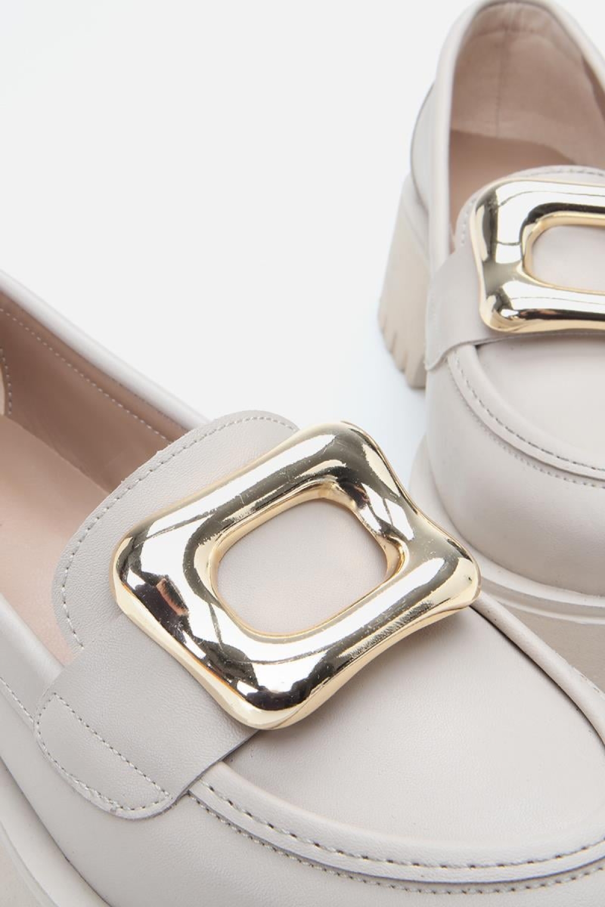 Kadın Bej Tokalı Günlük Loafer - Görsel 6