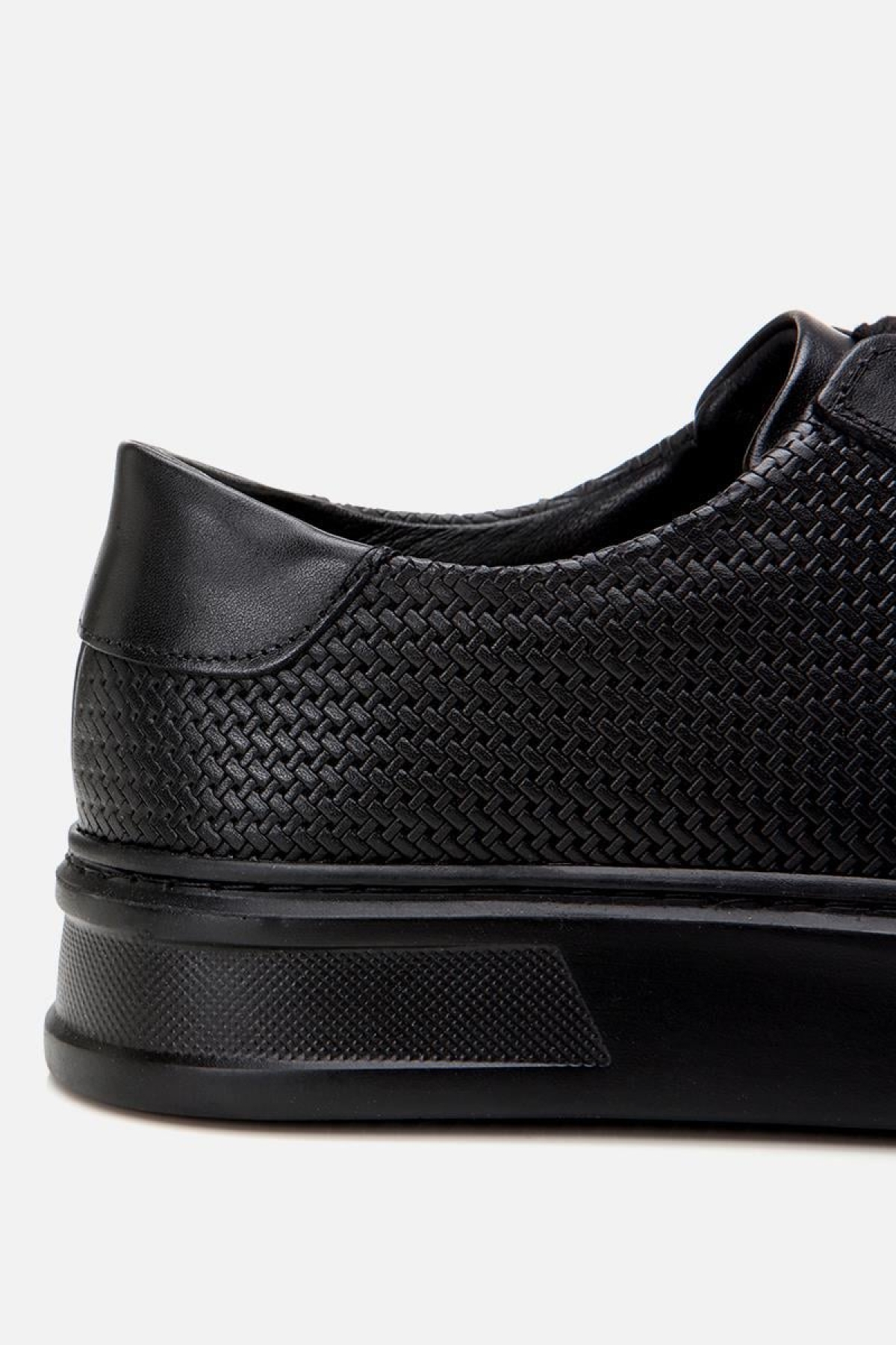 Erkek Deri Siyah Hafif Tabanlı Spor Ayakkabı - Görsel 6