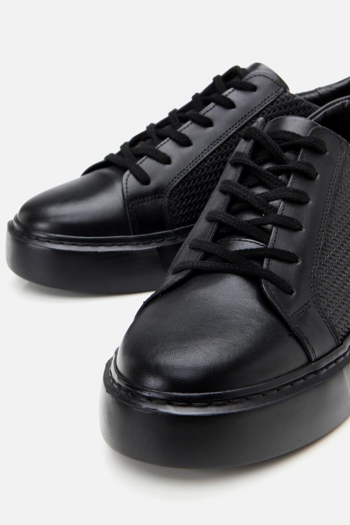 Erkek Deri Siyah Hafif Tabanlı Spor Ayakkabı - Görsel 7