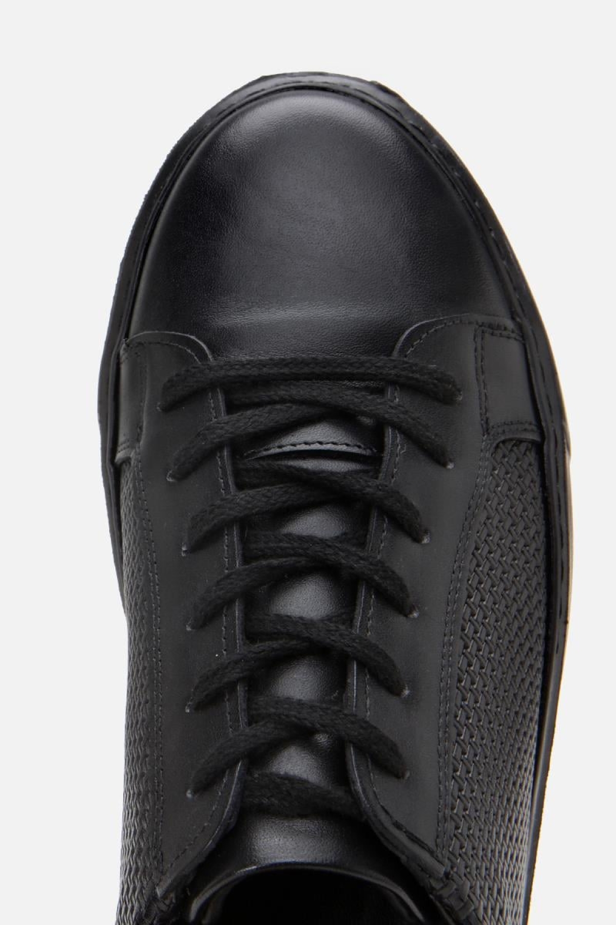 Erkek Deri Siyah Hafif Tabanlı Spor Ayakkabı - Görsel 8