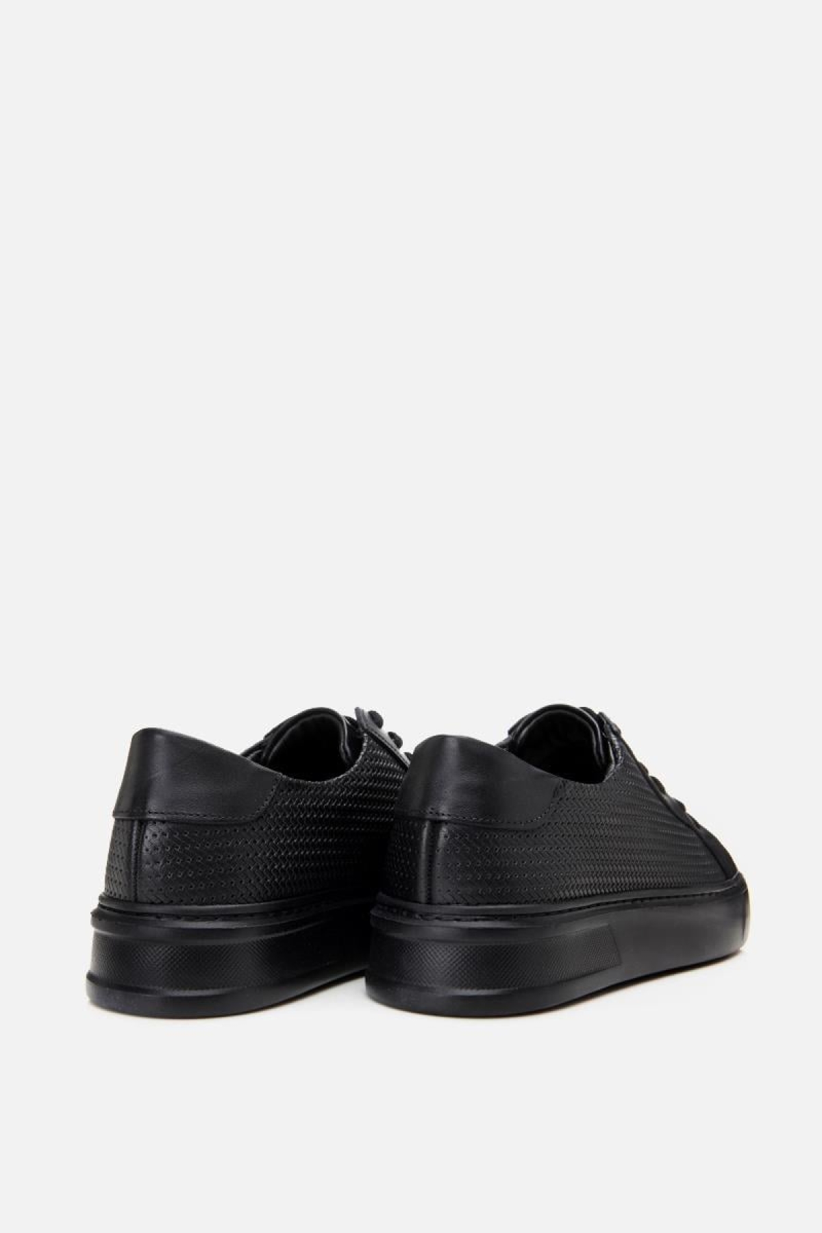 Erkek Deri Siyah Hafif Tabanlı Spor Ayakkabı - Görsel 9