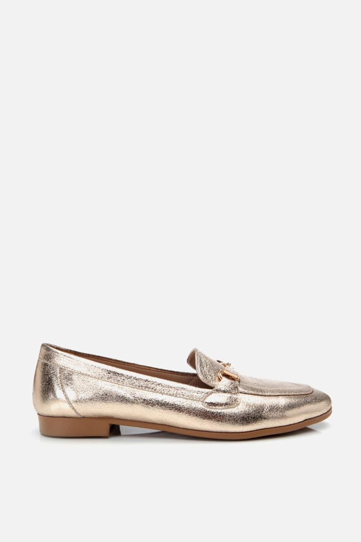 Kadın Gold Tokalı Şık Klasik Loafer - Görsel 2