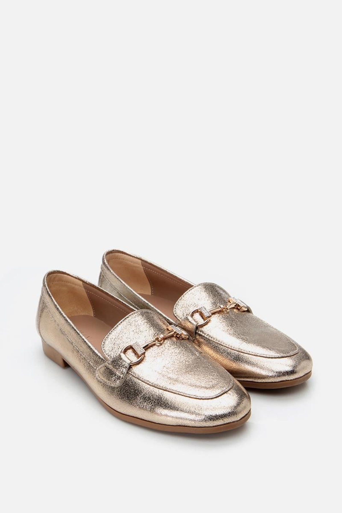 Kadın Gold Tokalı Şık Klasik Loafer - Görsel 3