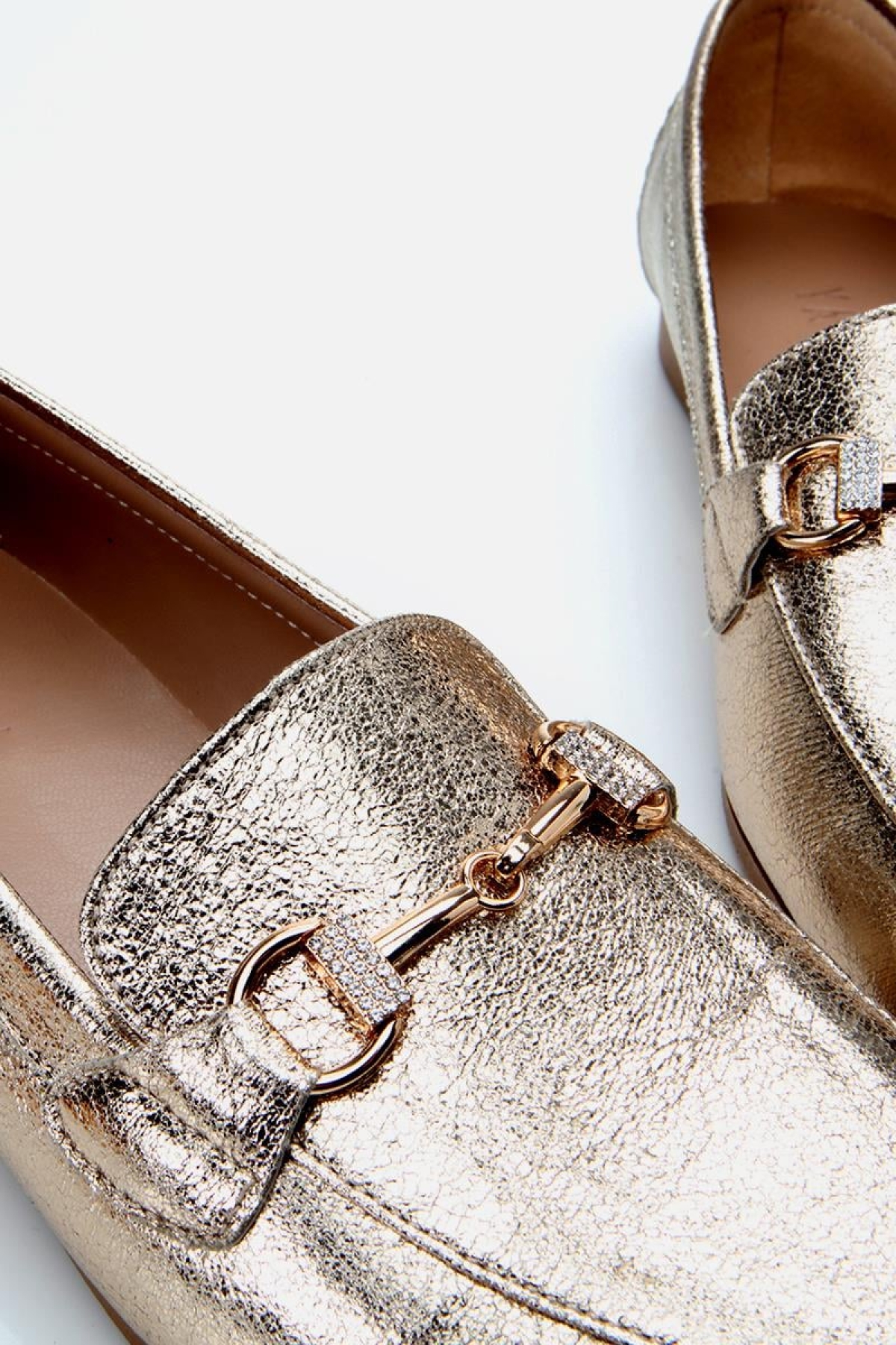 Kadın Gold Tokalı Şık Klasik Loafer - Görsel 6