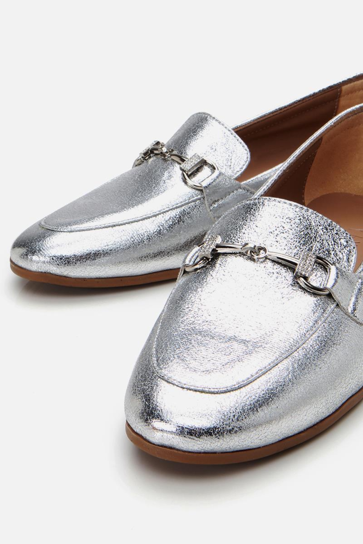 Kadın Lame Tokalı Şık Klasik Loafer - Görsel 7