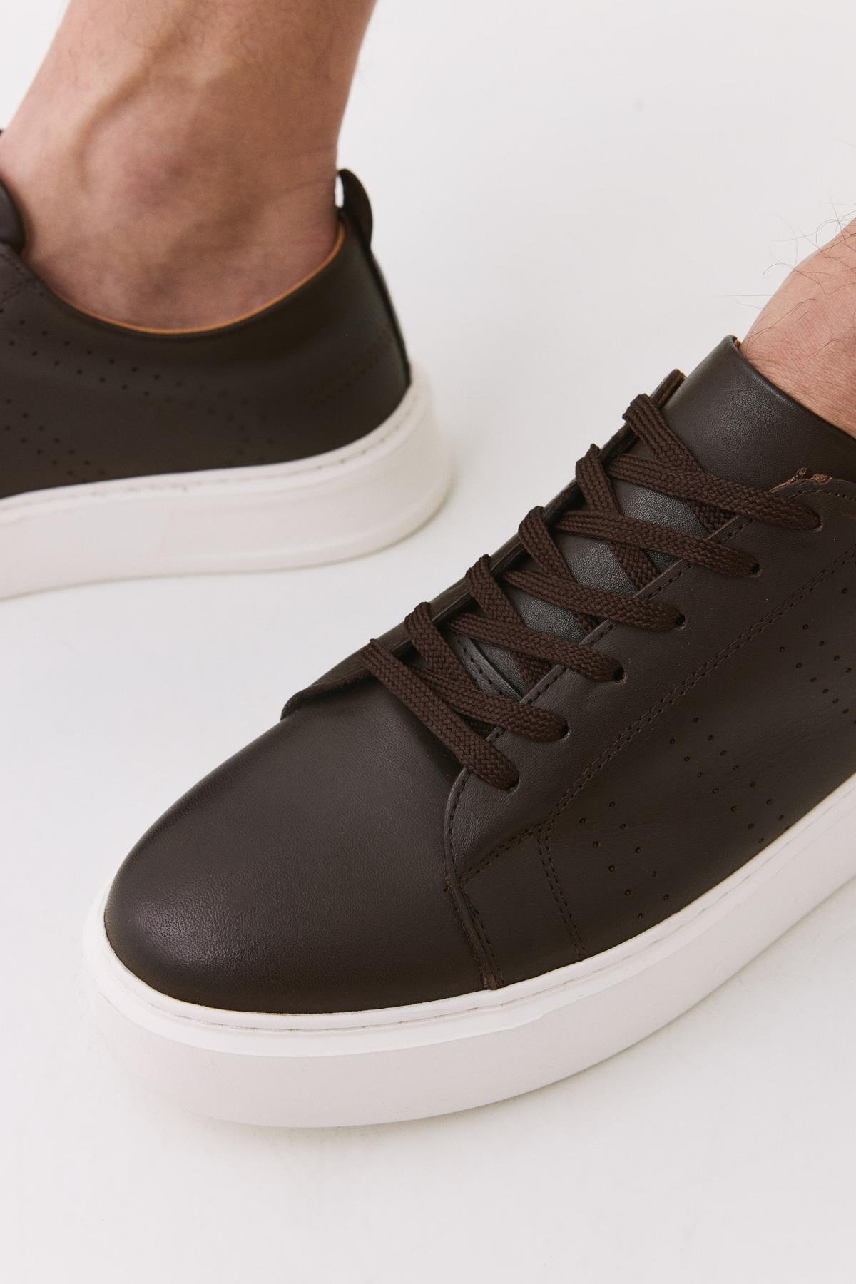 Erkek Deri Kahverengi Hafif Tabanlı Spor Ayakkabı - Görsel 3