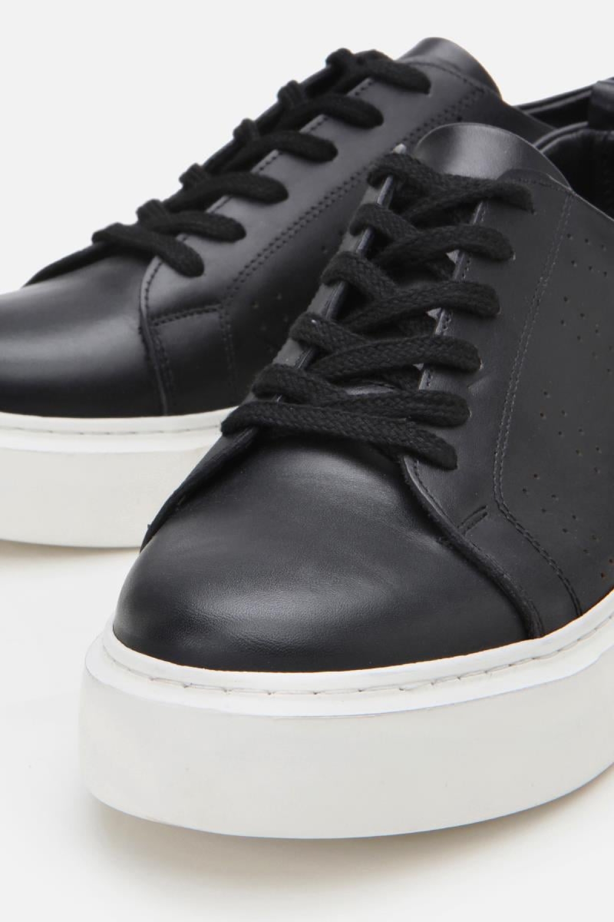 Erkek Deri Siyah Hafif Tabanlı Spor Ayakkabı - Görsel 6