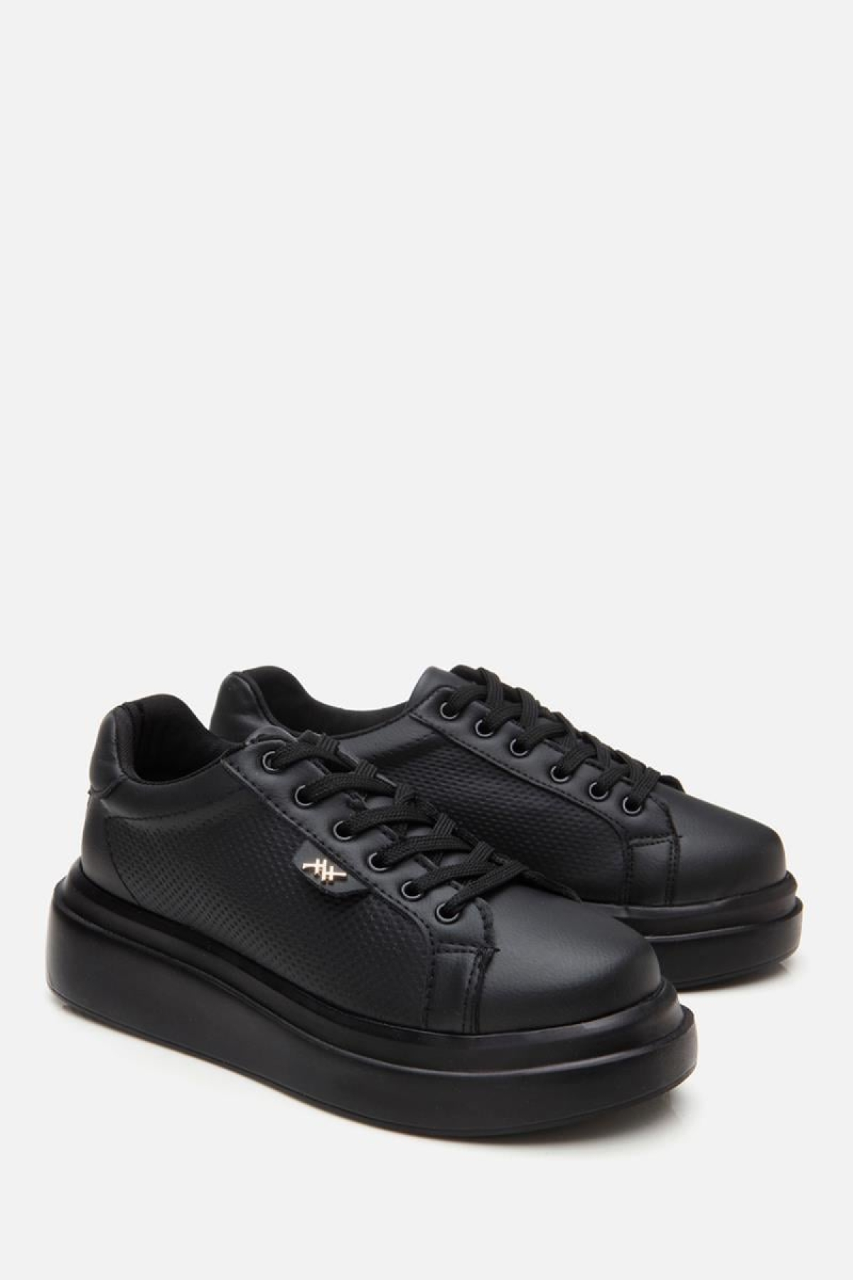 Kadın Siyah Kalın Tabanlı Spor Ayakkabı - Görsel 3