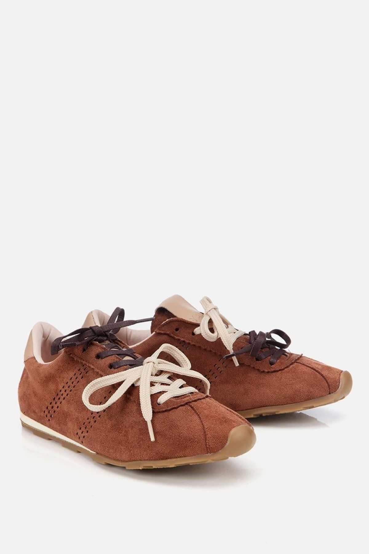 Kadın Süet Kahverengi Spor Ayakkabı - Görsel 3