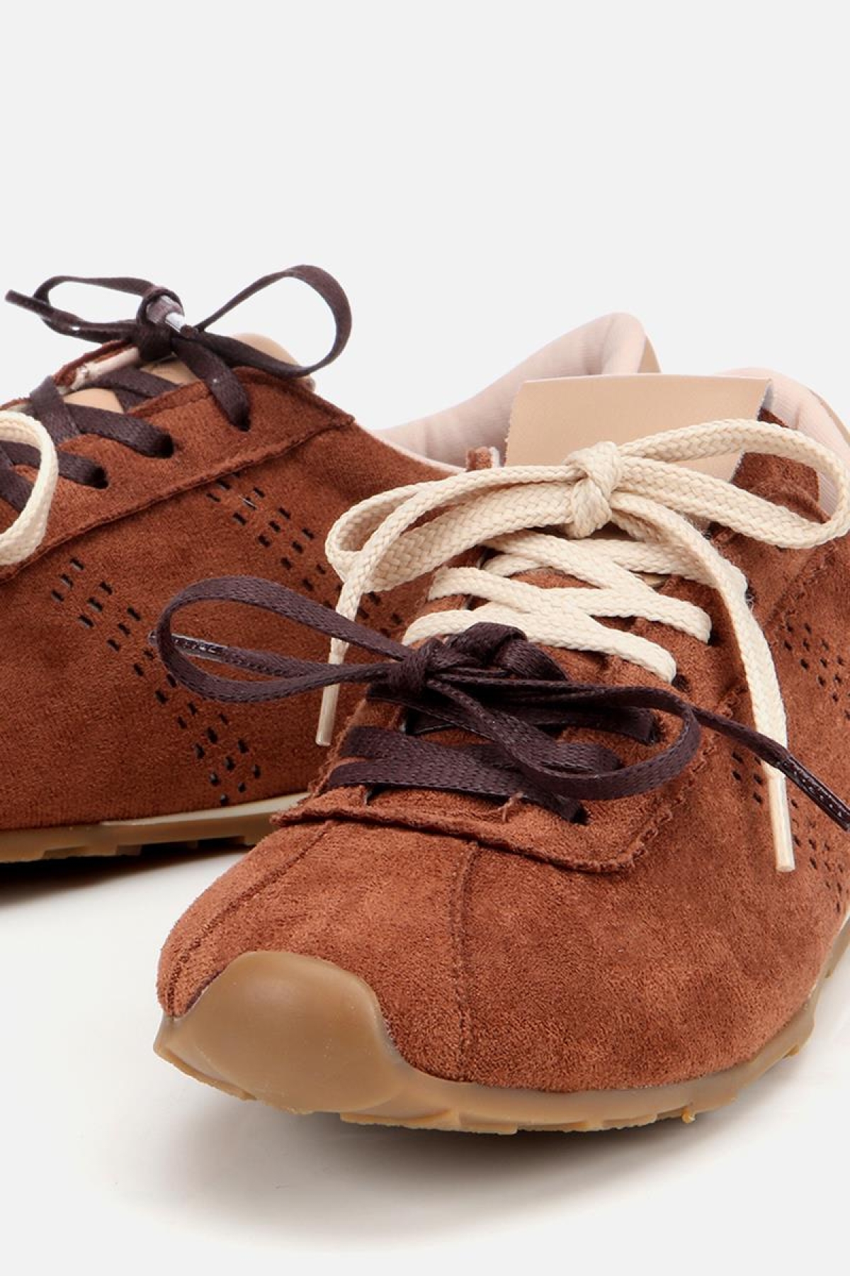 Kadın Süet Kahverengi Spor Ayakkabı - Görsel 4