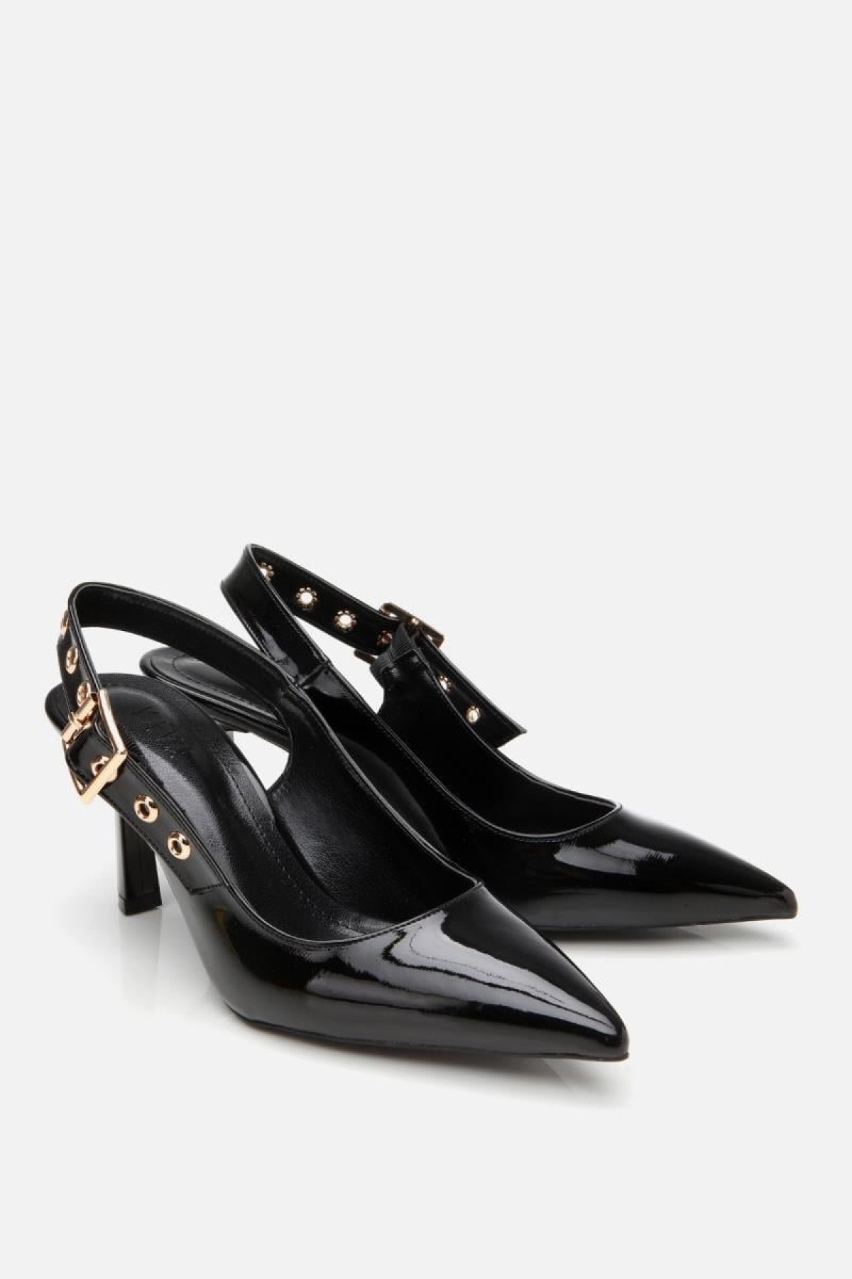 Kadın Rugan Siyah Kemerli Stiletto - Görsel 6