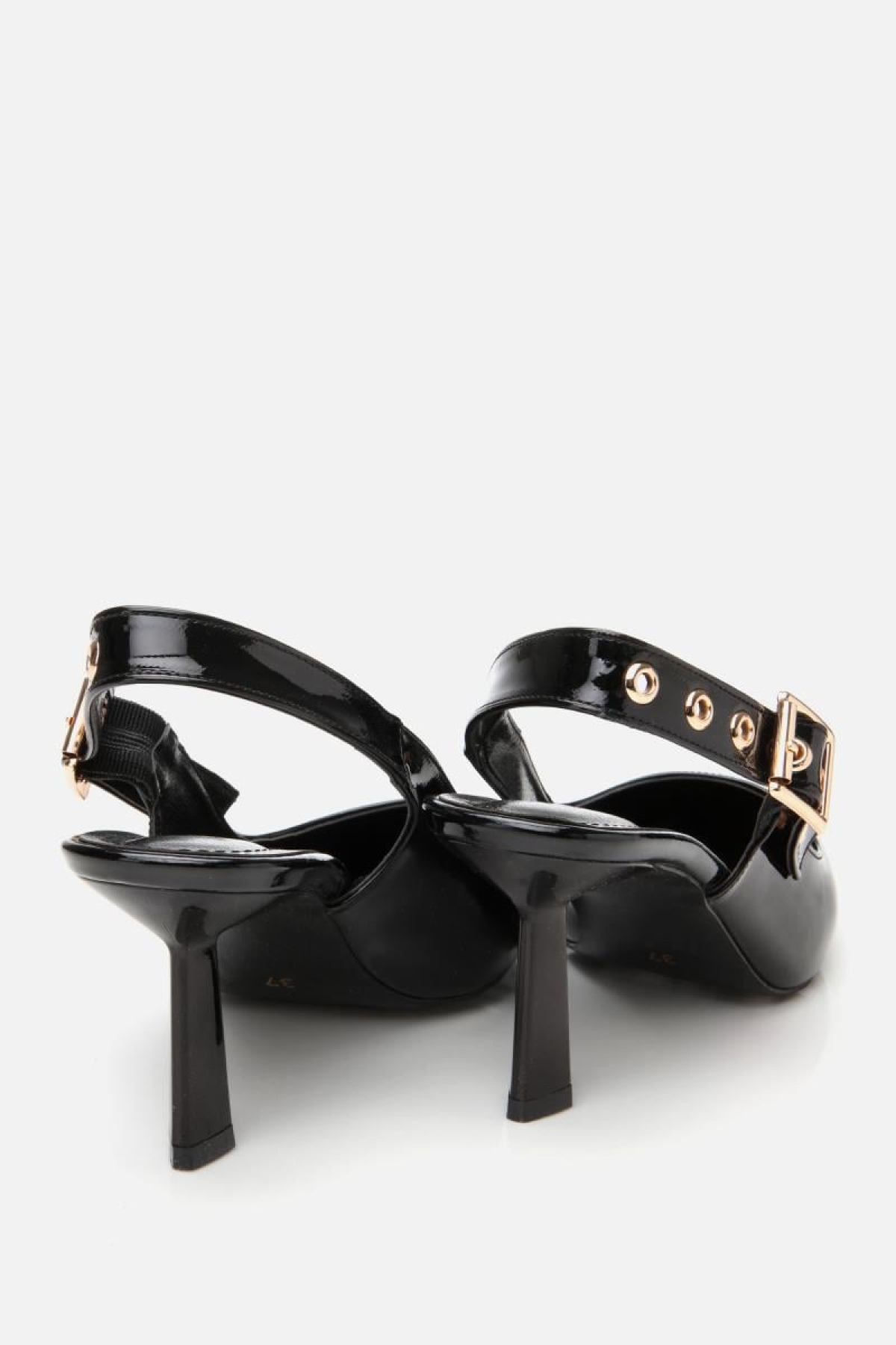 Kadın Rugan Siyah Kemerli Stiletto - Görsel 10