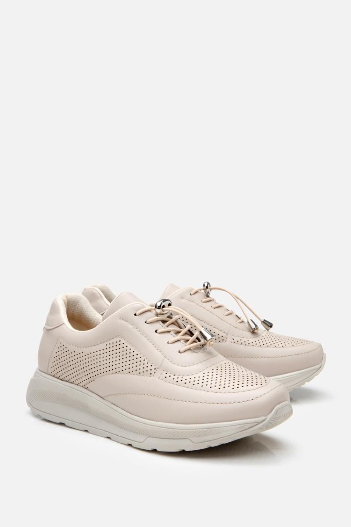 Kadın Bej Kalın Tabanlı Spor Ayakkabı - Görsel 3