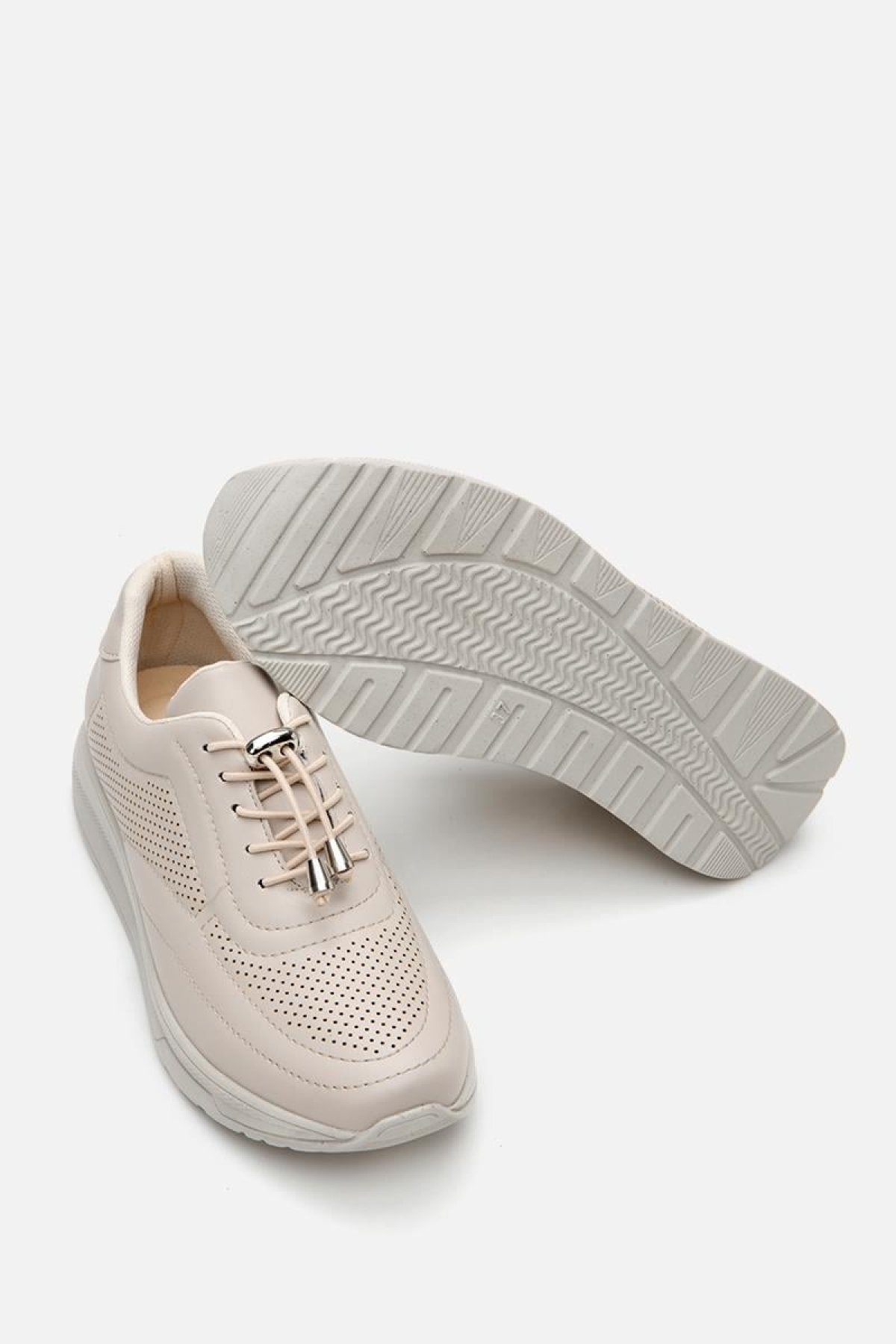 Kadın Bej Kalın Tabanlı Spor Ayakkabı - Görsel 7