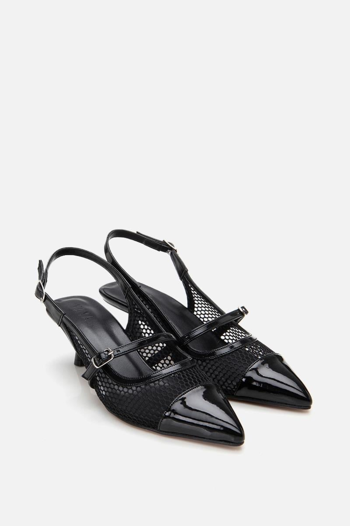 Kadın Rugan Siyah Fileli Stiletto - Görsel 5