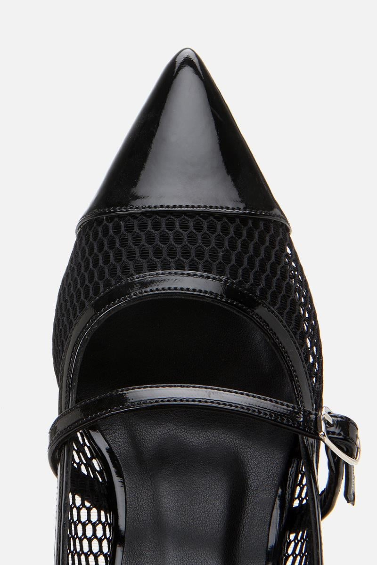 Kadın Rugan Siyah Fileli Stiletto - Görsel 7