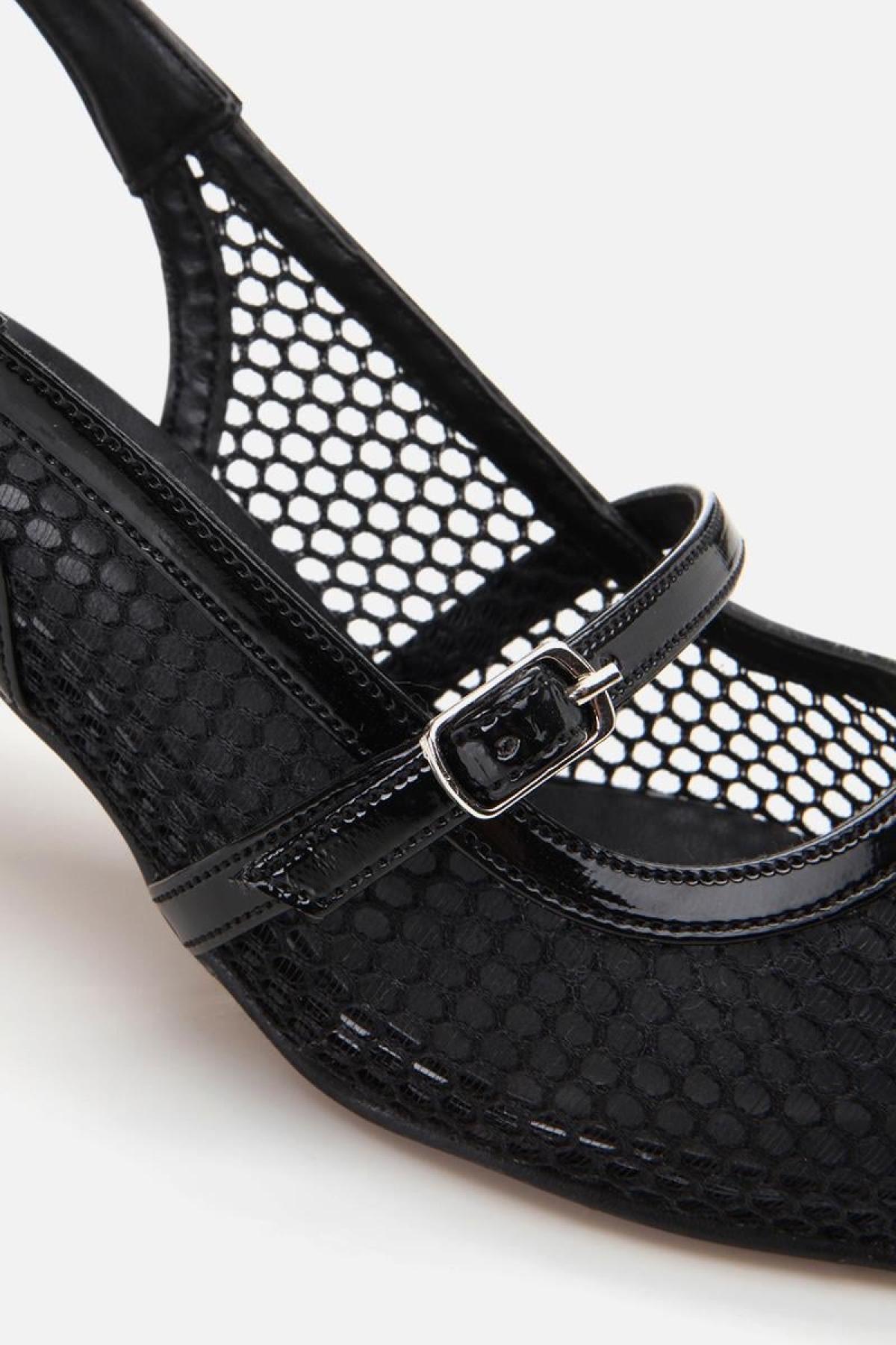 Kadın Rugan Siyah Fileli Stiletto - Görsel 8