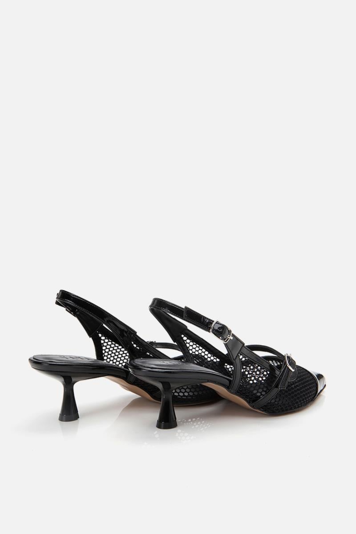 Kadın Rugan Siyah Fileli Stiletto - Görsel 9