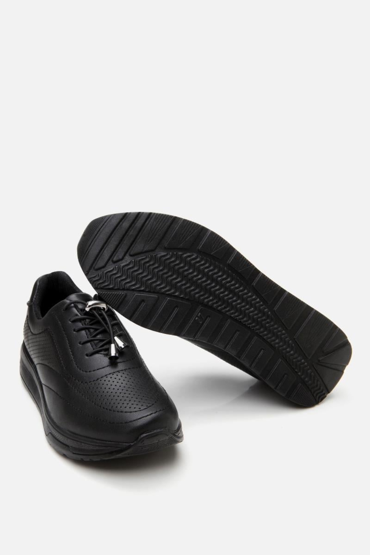 Kadın Siyah Kalın Tabanlı Spor Ayakkabı - Görsel 7