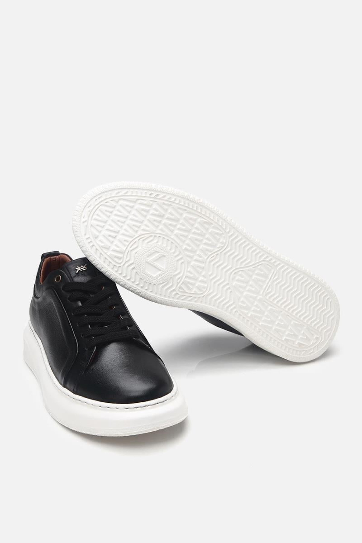 Erkek Deri Siyah Hafif Tabanlı Spor Ayakkabı - Görsel 3