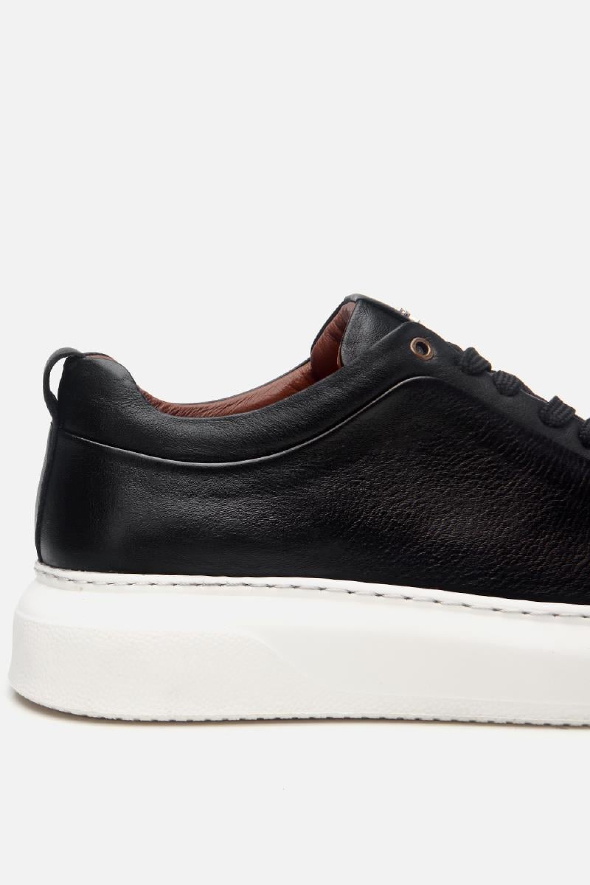 Erkek Deri Siyah Hafif Tabanlı Spor Ayakkabı - Görsel 8