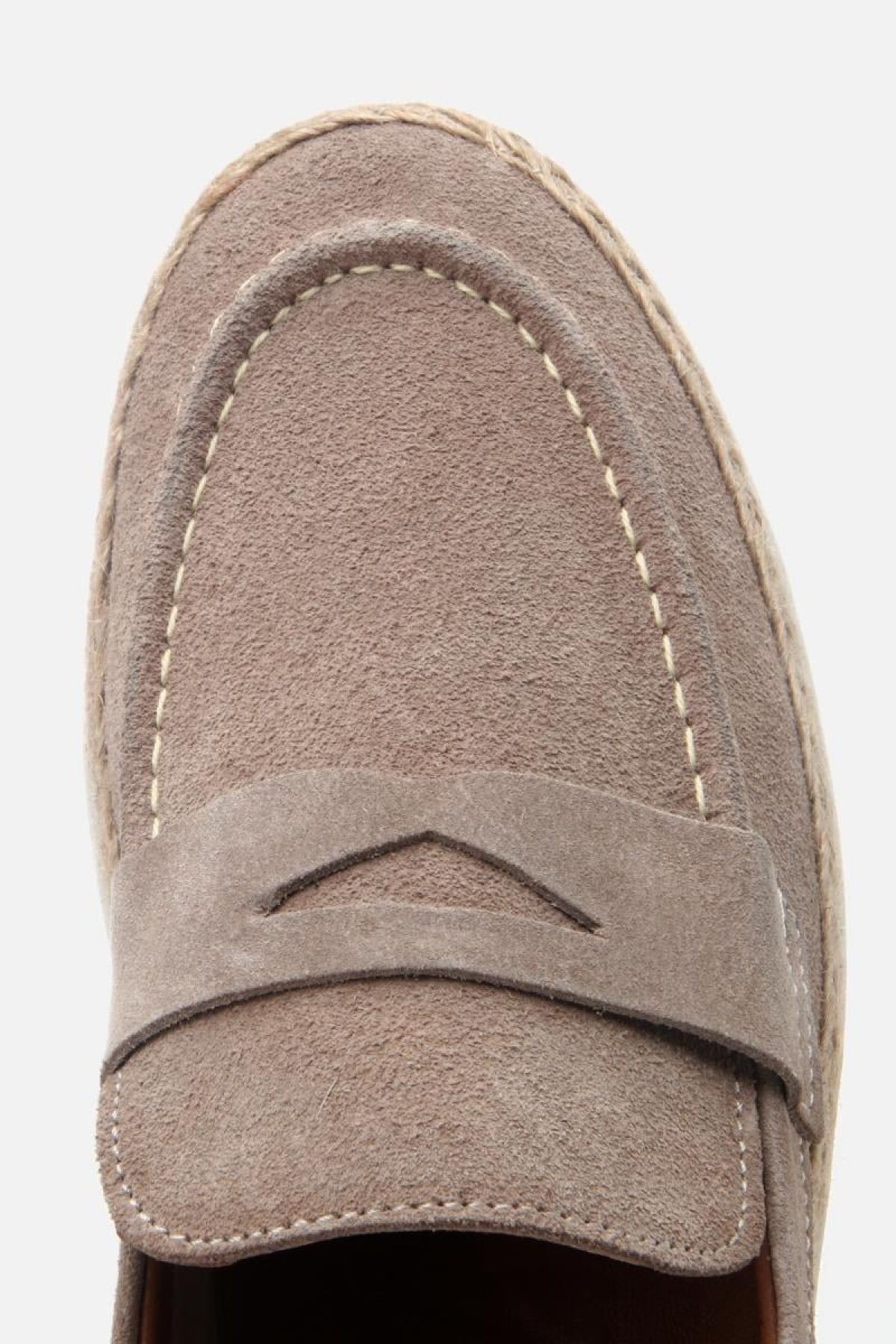Erkek Süet Deri Bej Hasır Detaylı Günlük Loafer - Görsel 5