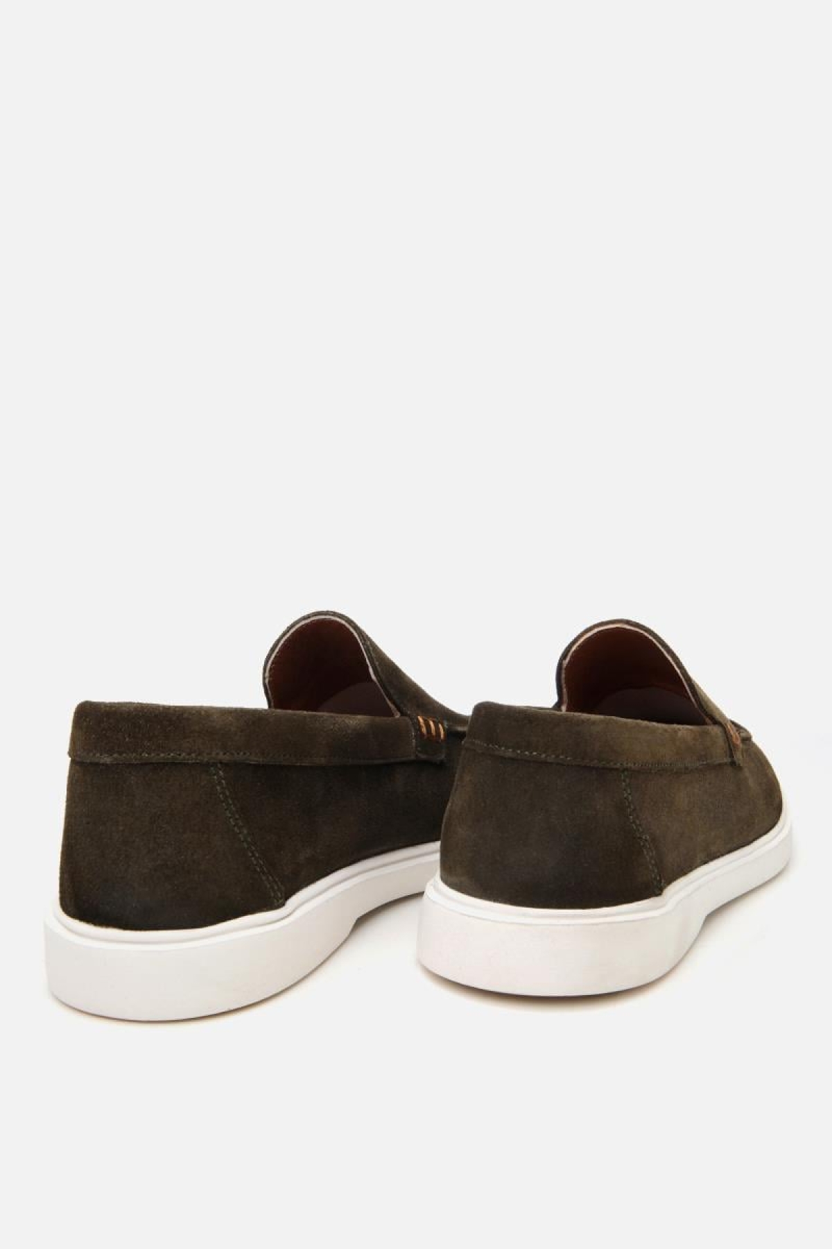 Erkek Süet Deri Yeşil Hafif Tabanlı Günlük Loafer - Görsel 6